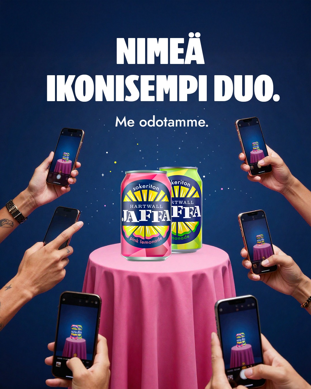 Aito oikea Hartwall Jaffa Facebook ad: Maailma on täynnä ikonisia duoja.