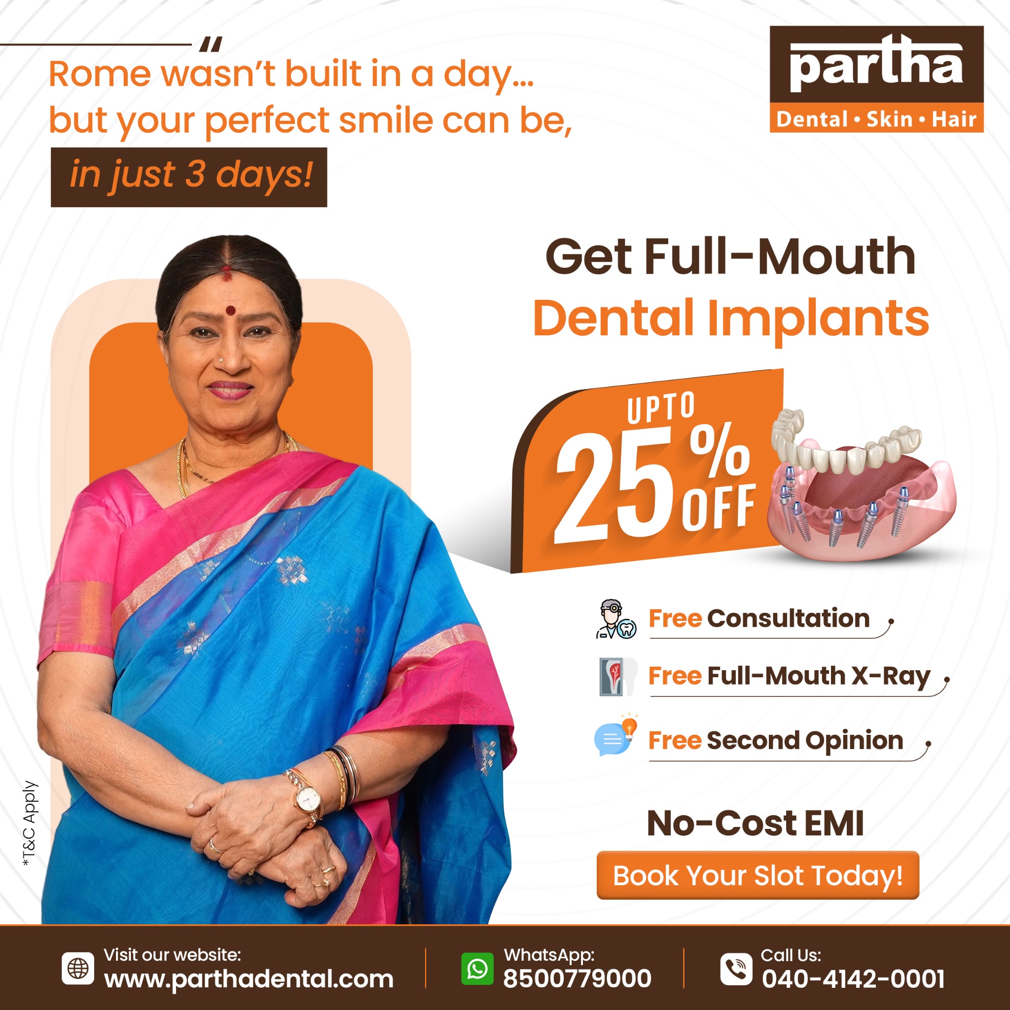 Partha Dental Skin Hair Clinic Facebook ad