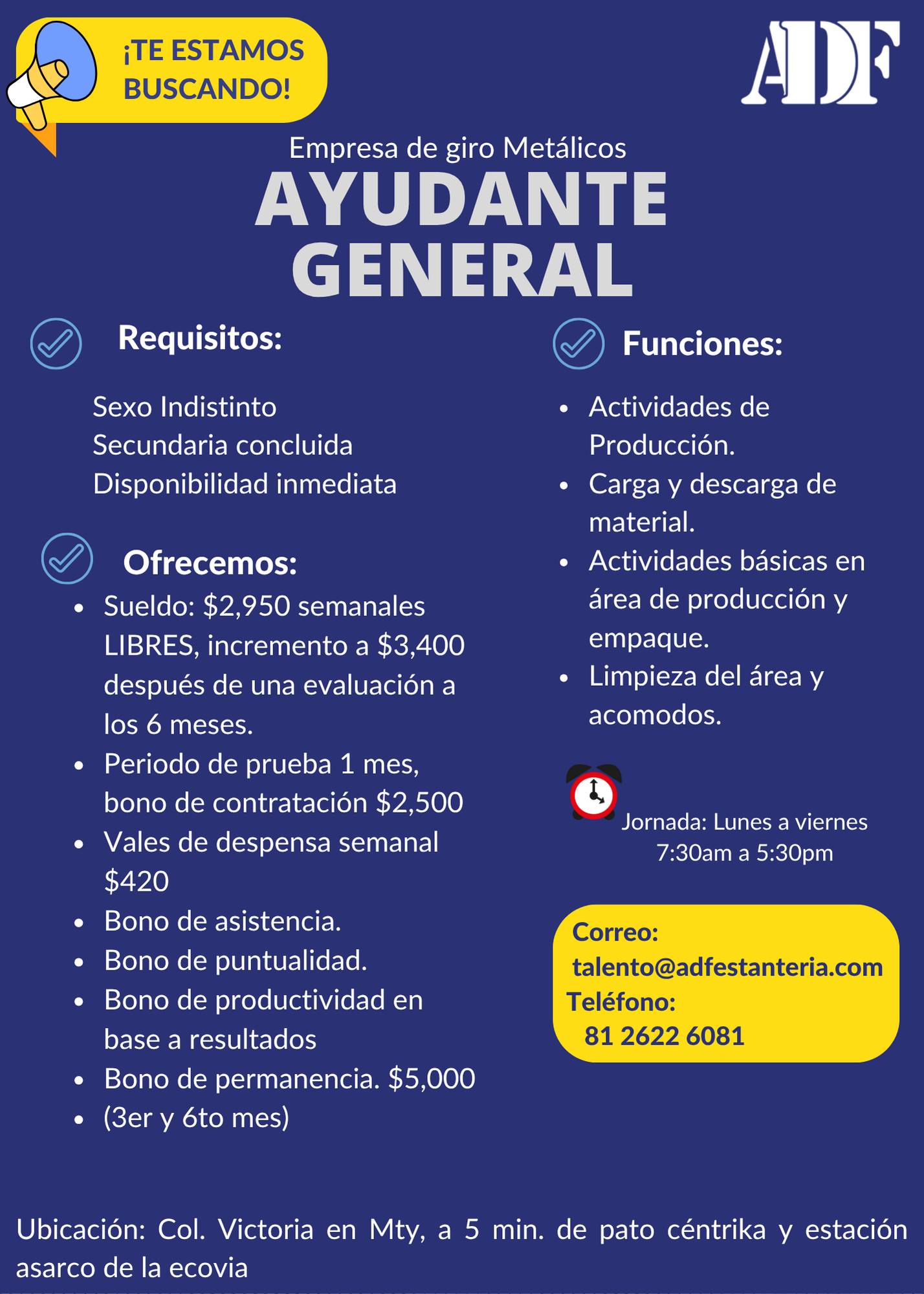 ADF Estanteria RH Facebook ad: Únete a nuestro equipo!
