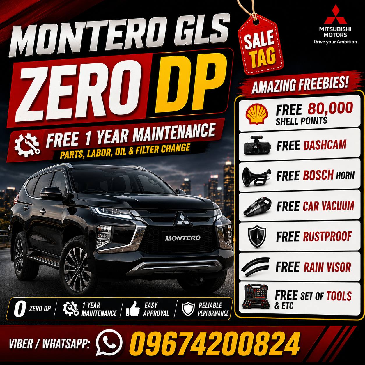 Mitsubishi ZERO DP Paco Otis Manila by MS. Twinkle Facebook ad: MONTERO GLS, ZERO DP PROMO!