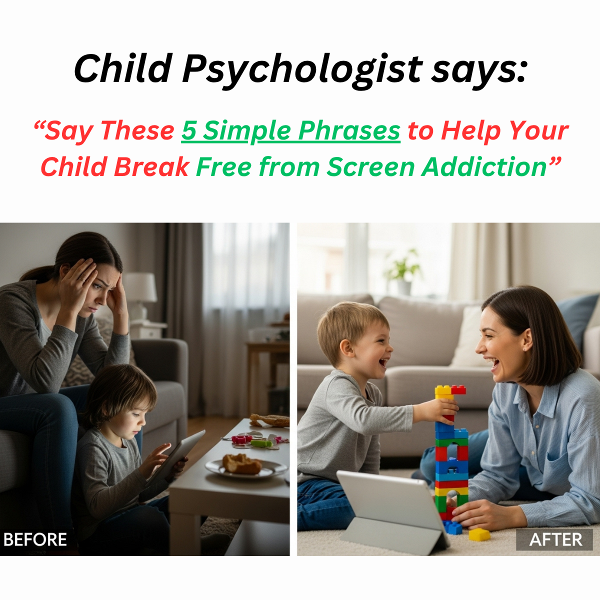 Patricia Linmere Facebook ad: Break Free From Screen Battles in Just 21 Days