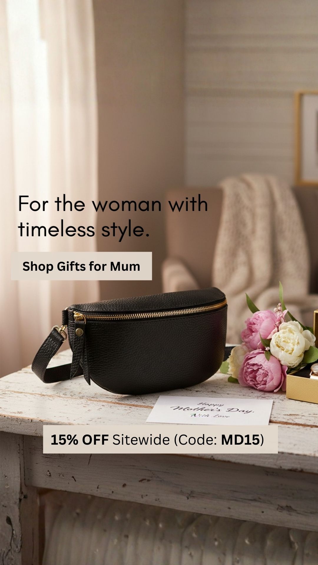 Elie Beaumont Facebook ad: 15% Off Mother's Day Gifts