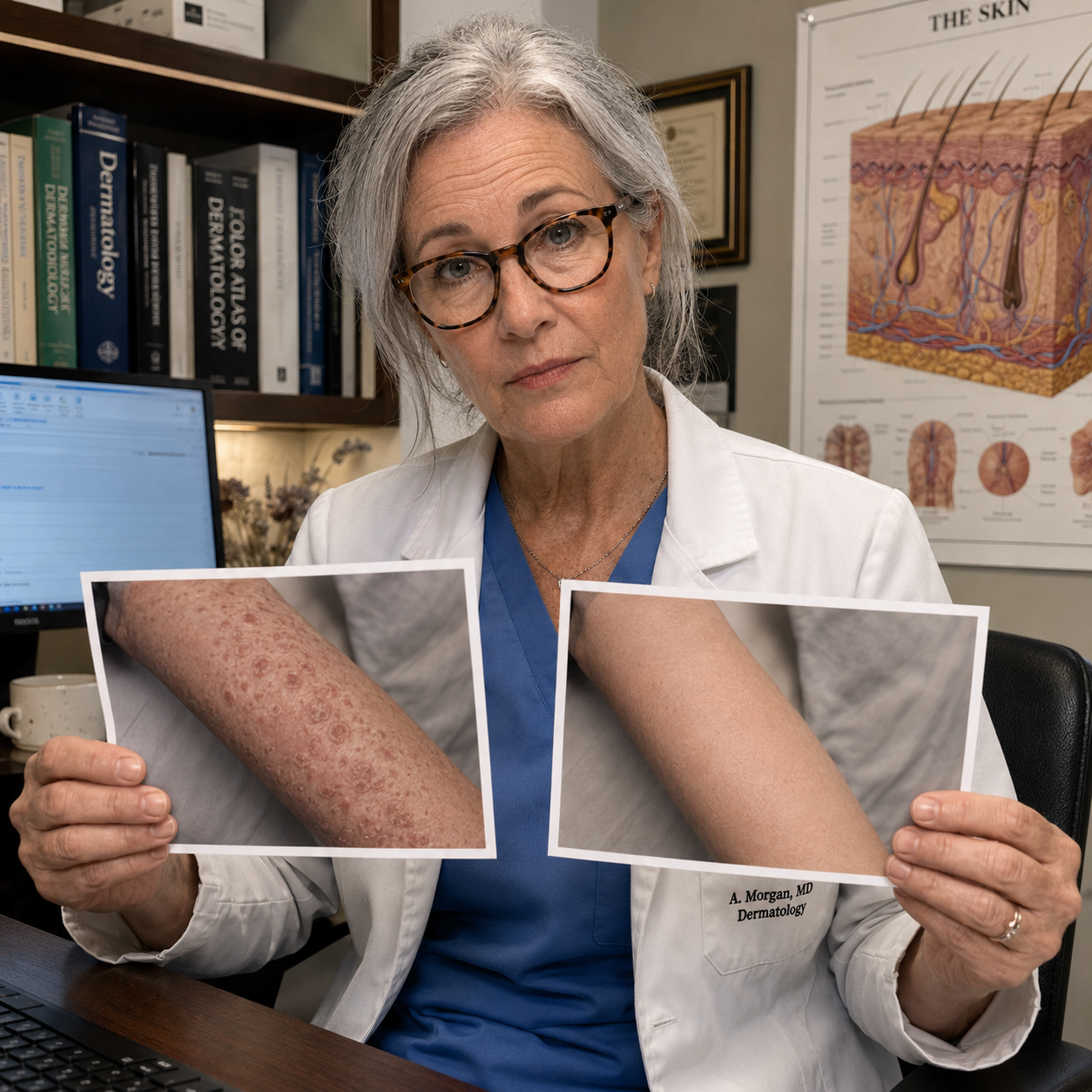 Actinic Keratosis Recovery Facebook ad: I'm a Dermatologist. My Own Patches Spread for 3 Years…