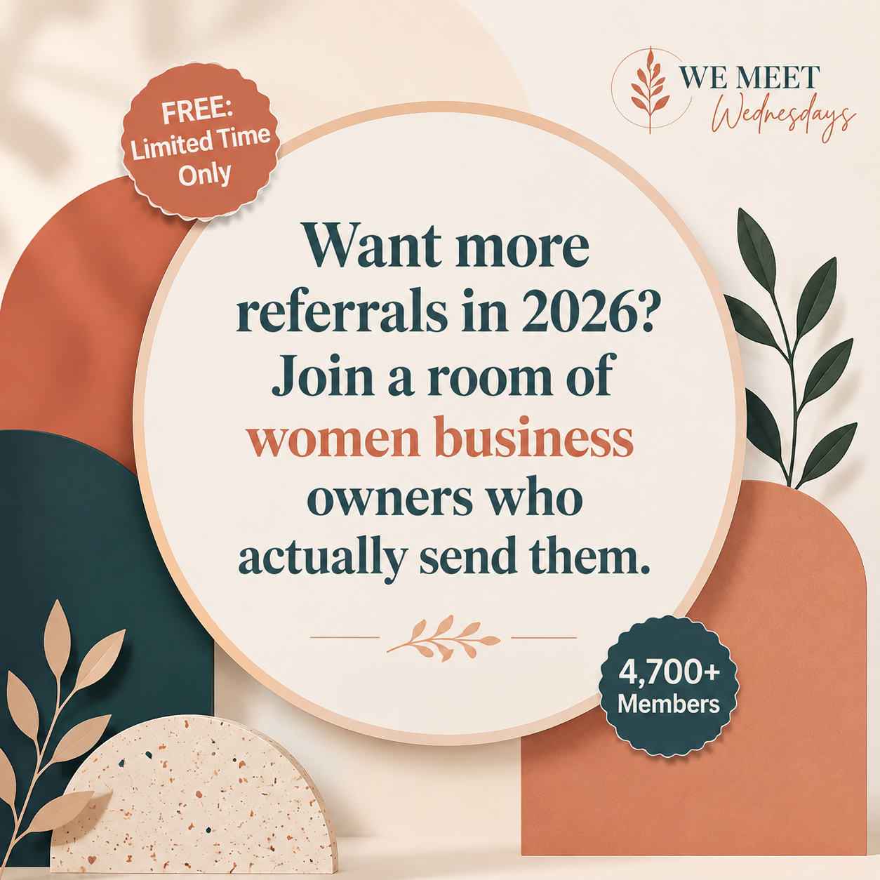 We Meet Wednesdays Facebook ad: FREE: Limited Time Only!