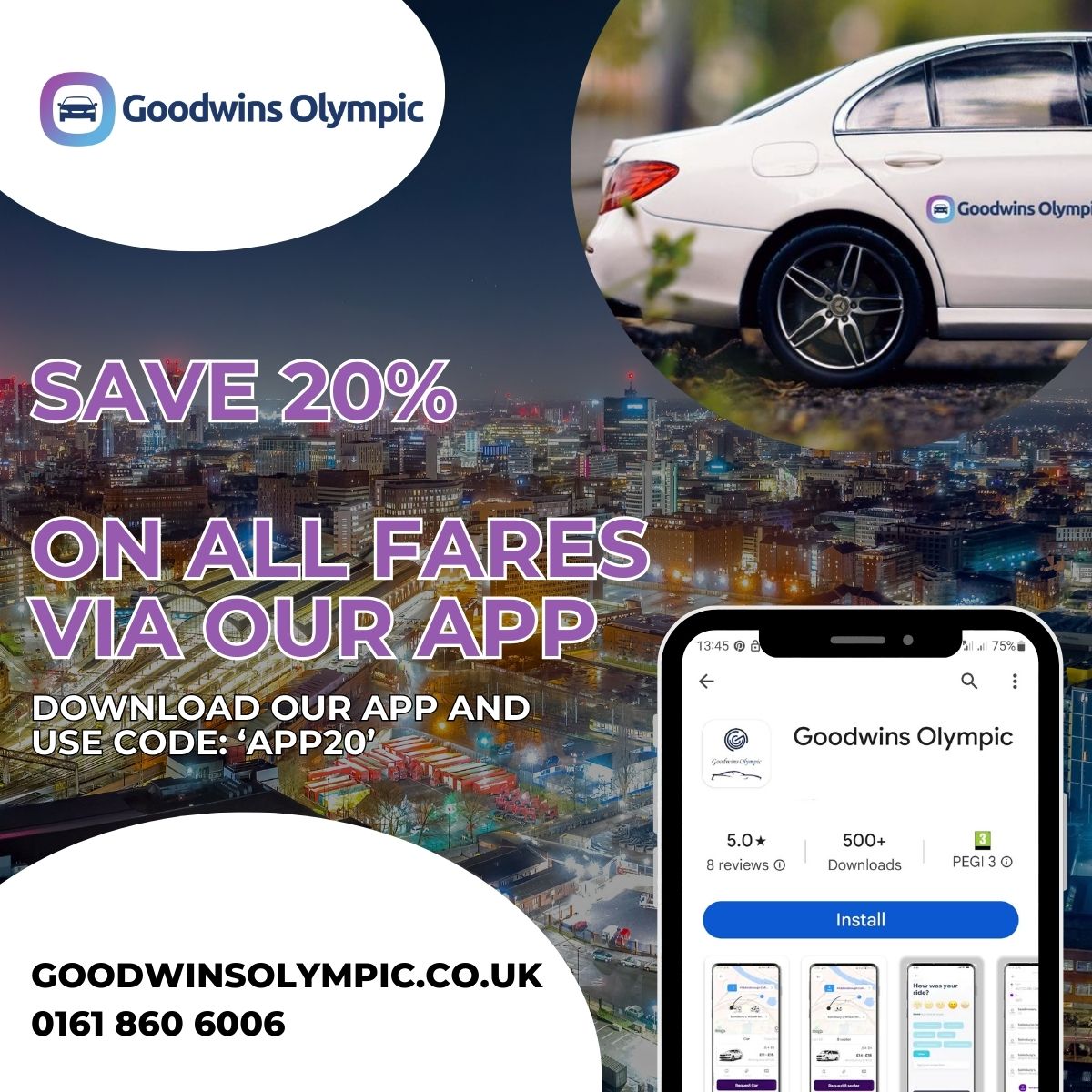 Goodwins Olympic Private Hire taxis Facebook ad: Download - Goodwins Olympic