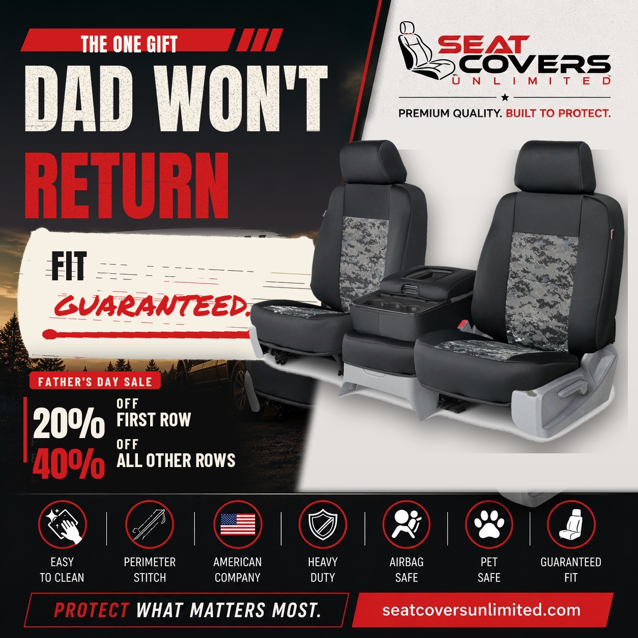 Seat Covers Unlimited Facebook ad