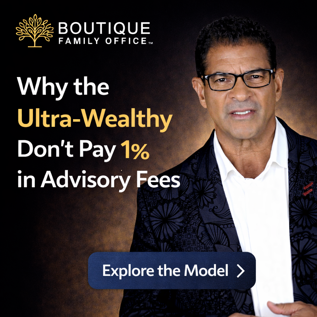AWM Boutique Family Office Facebook ad: Why the Wealthy Don't Pay 1% Fees