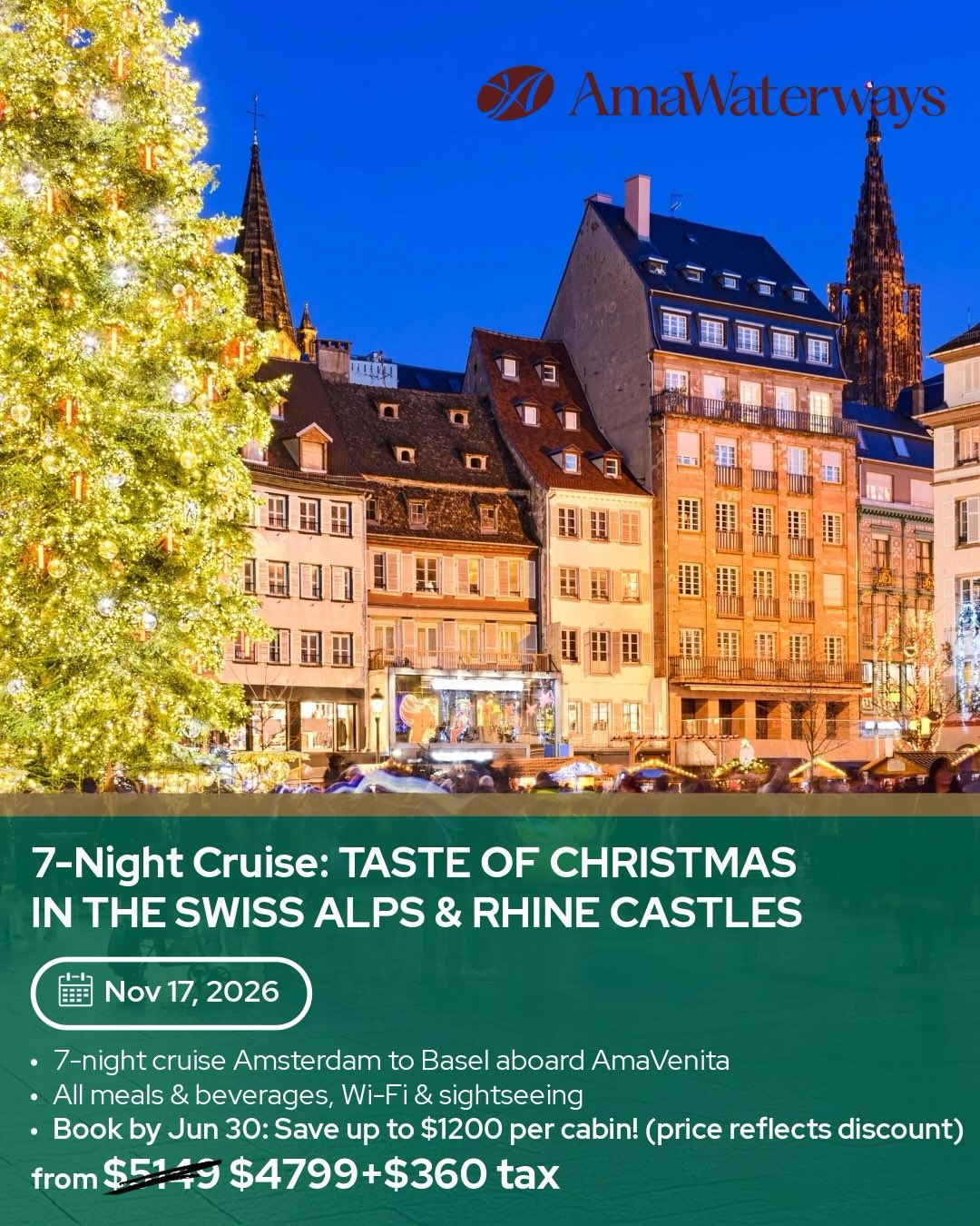 Travel Best Bets Facebook ad: 4 AmaWaterways river cruise deals!