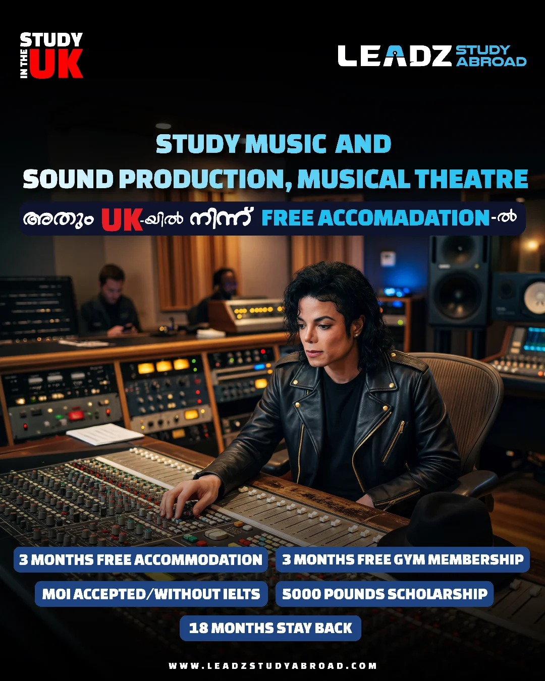 Leadz Study Abroad Facebook ad: Passion for music?