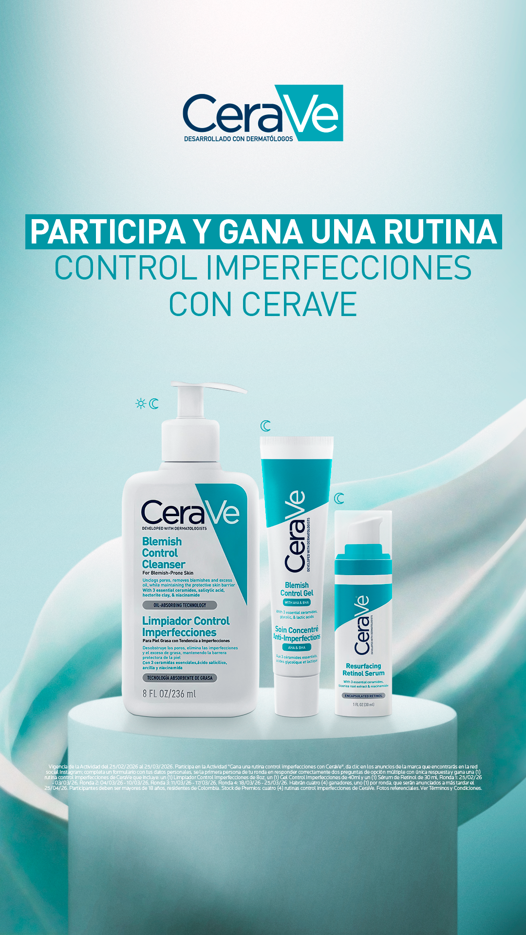 CeraVe Colombia Facebook ad from Feb 25, 2026