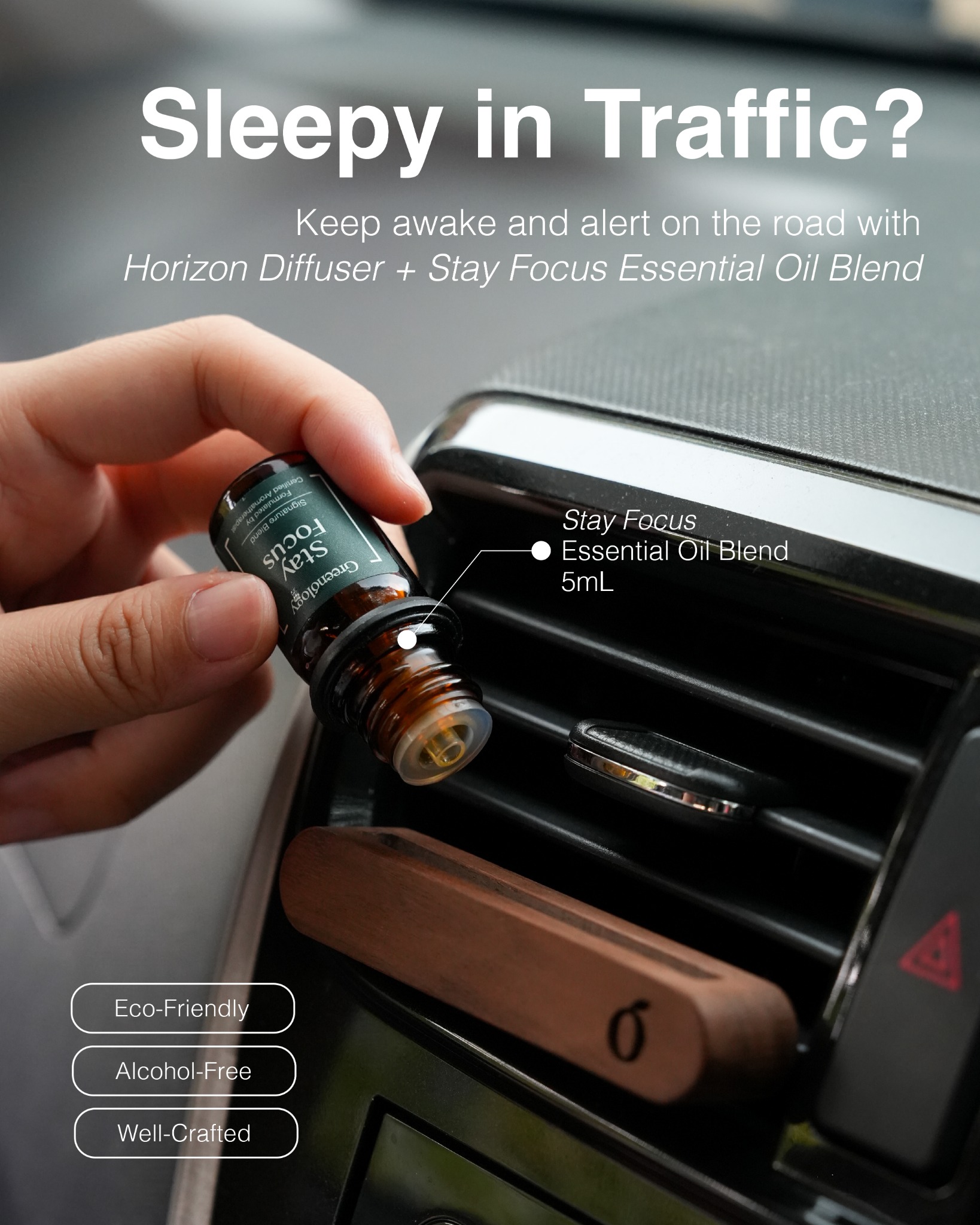 Greenology Malaysia Facebook ad: Tired of stuffy car air and that mid-drive…