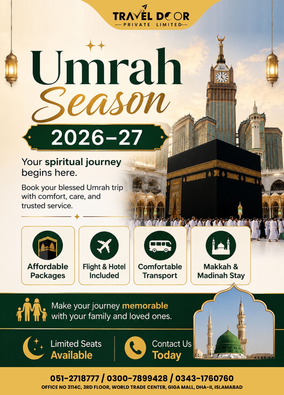 Travel Door Facebook ad: New Umrah Season 2026-27