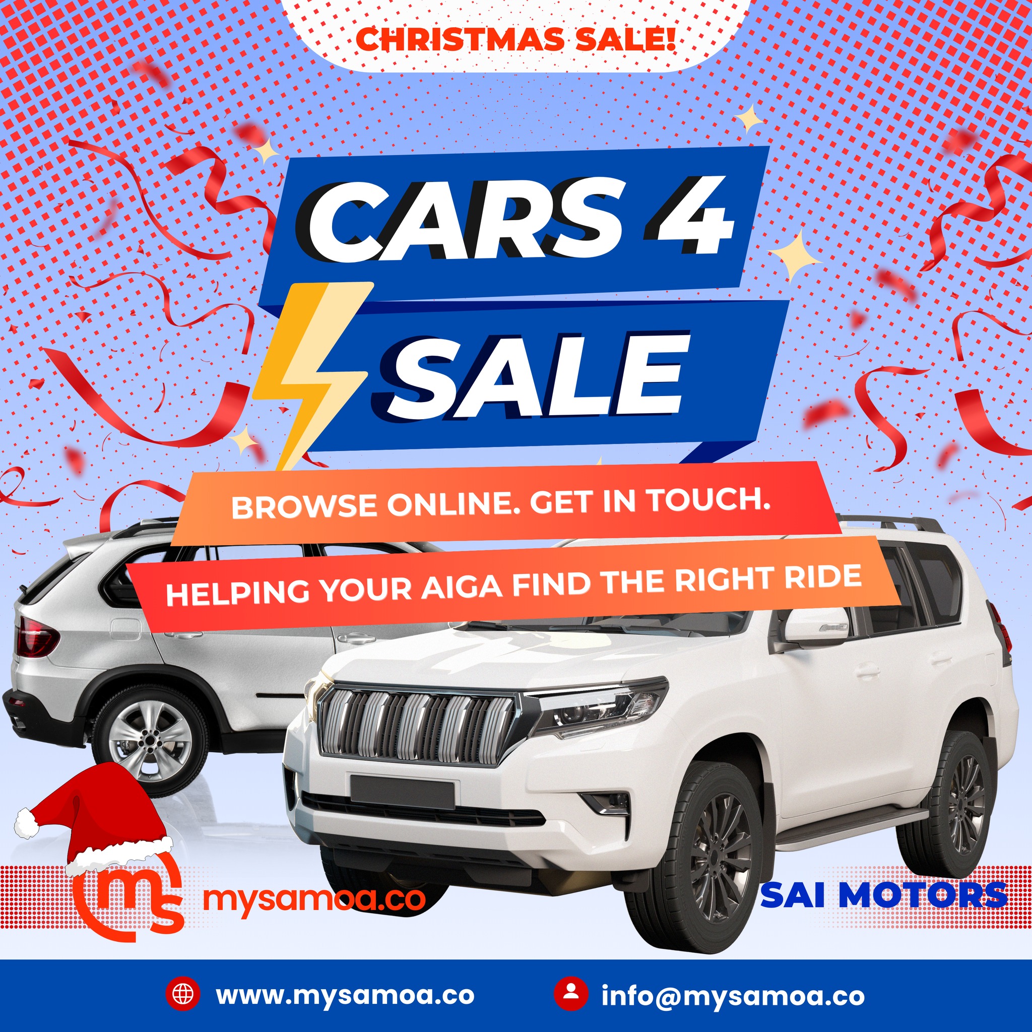 My Samoa Facebook ad: Why rent… when you can BUY a car…