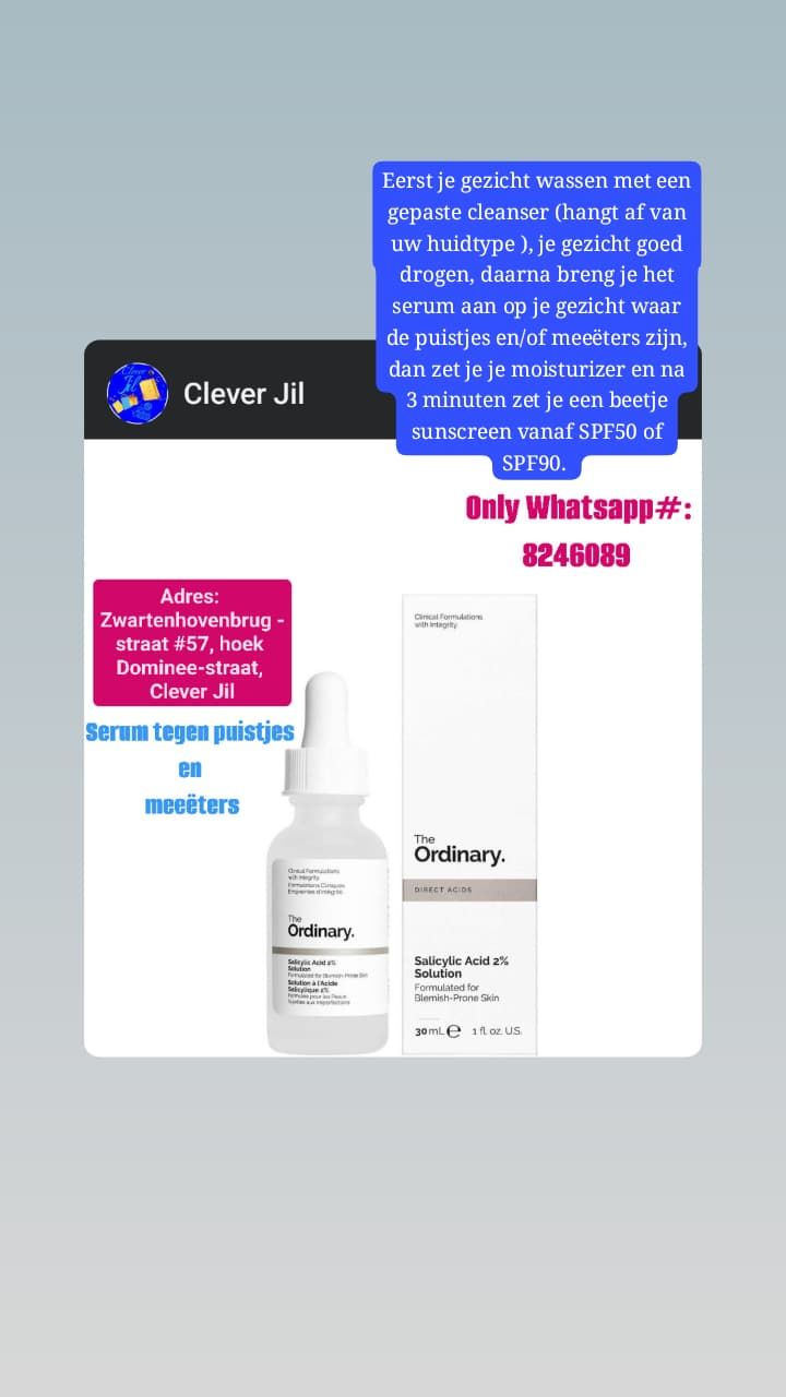 Clever Jil Facebook ad: Huidverzorgende artikelen op voorraad