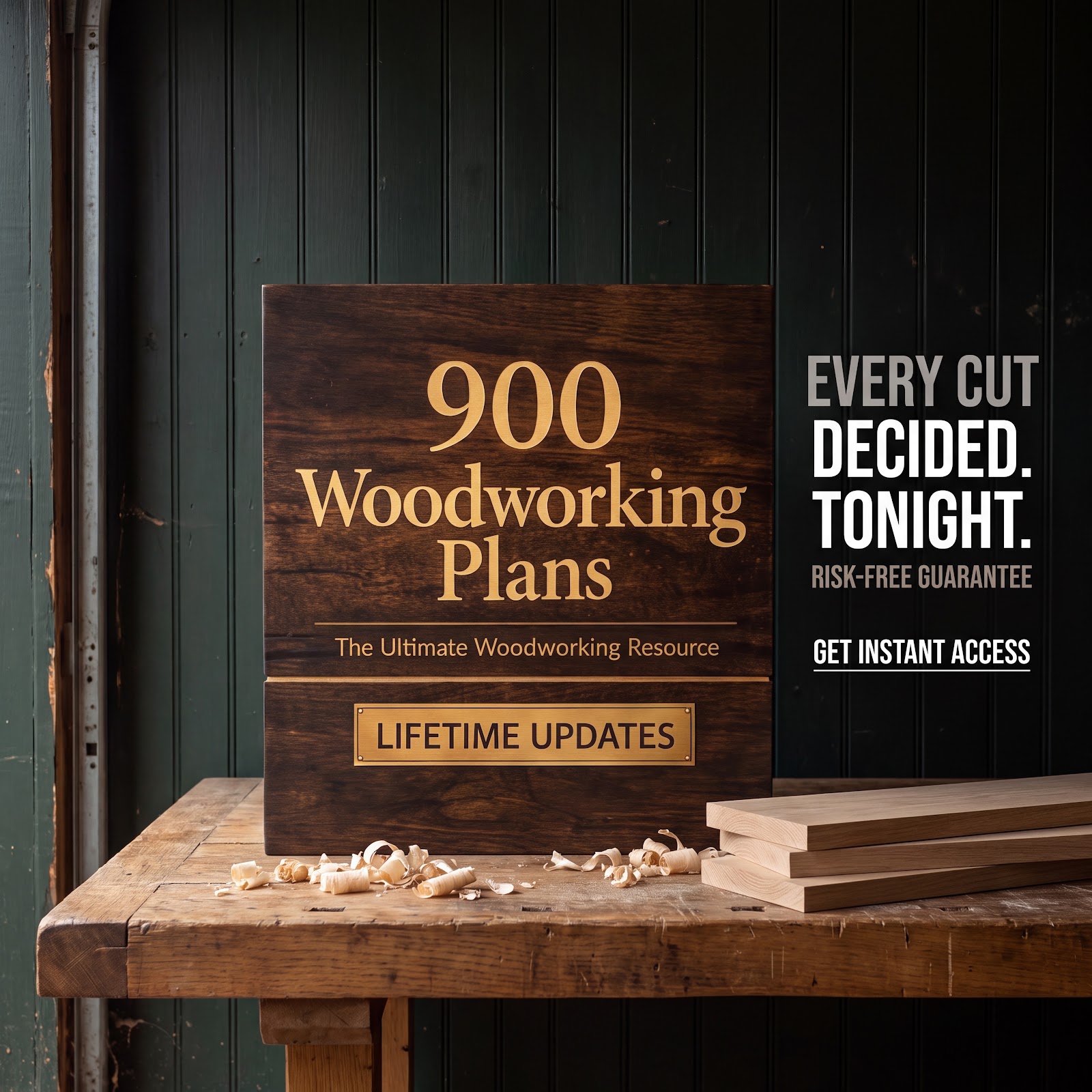 Nexora Facebook ad: +900 Woodworking Furniture Plans