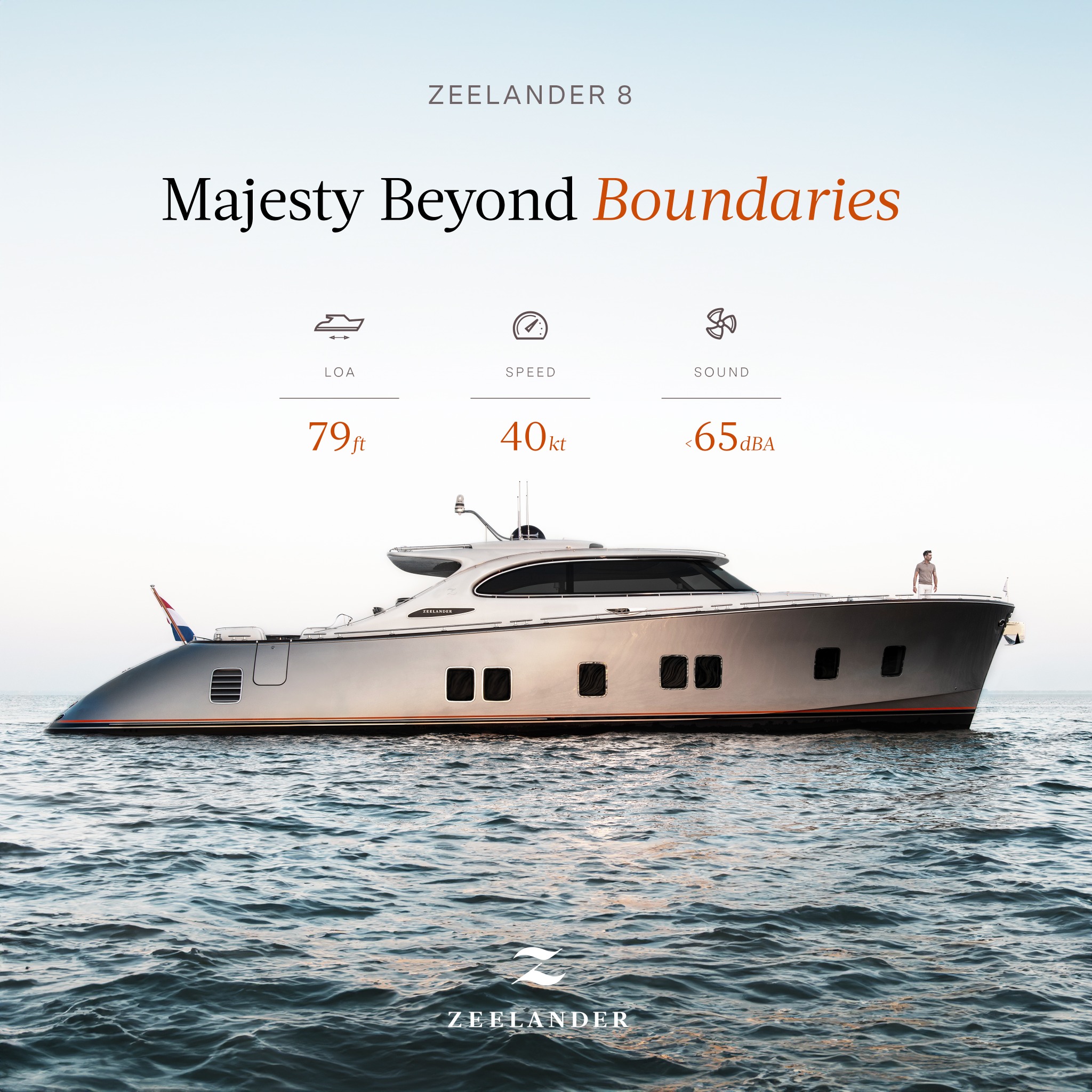 Zeelander Yachts Facebook ad: Zeelander 8 - Majesty Beyond Boundaries