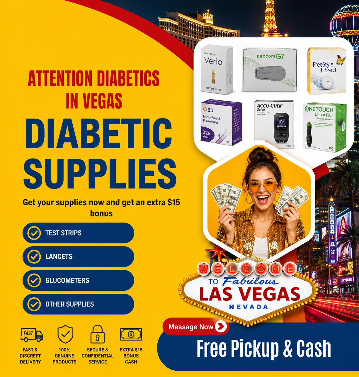 Cashnowteststrips Facebook ad from May 19, 2026