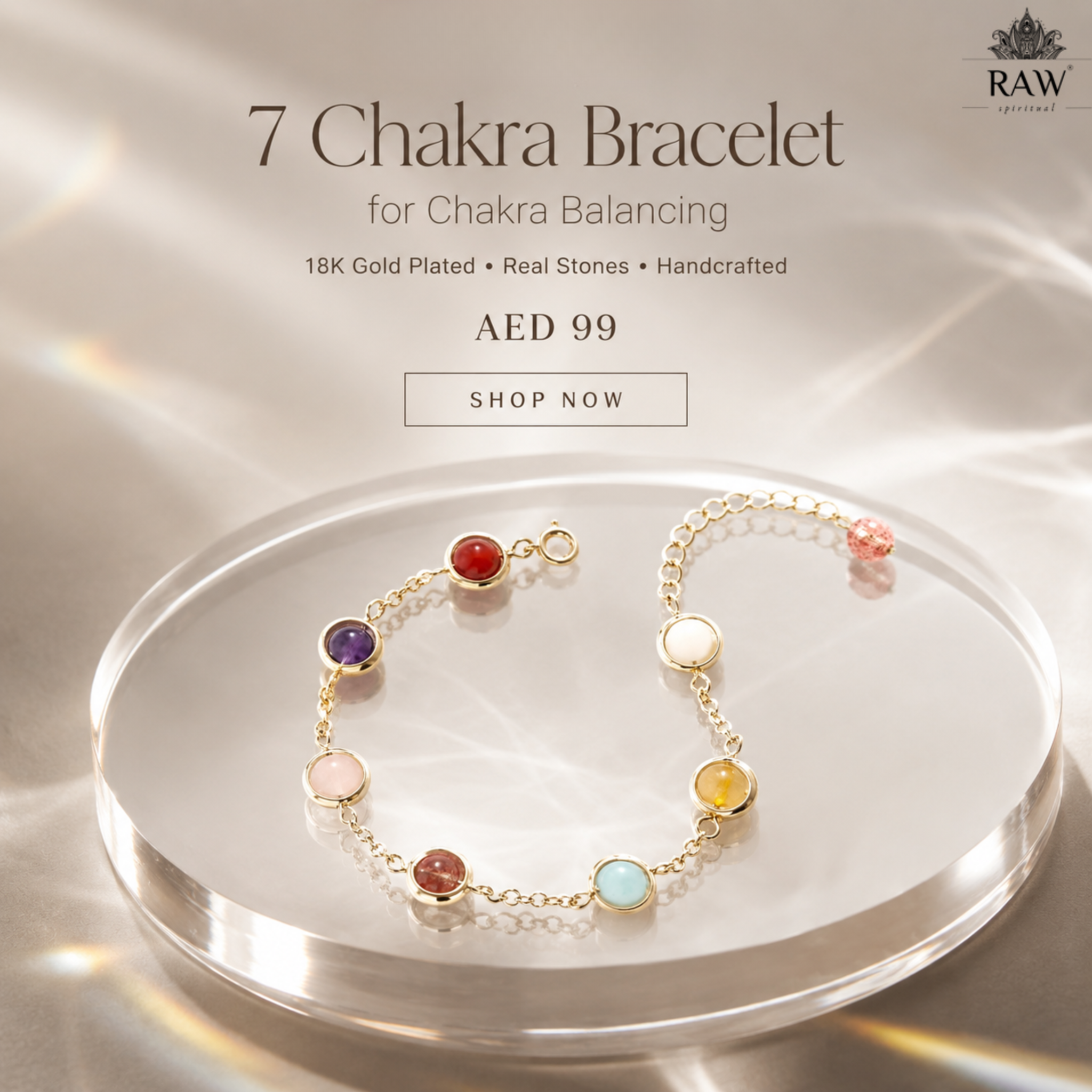 Raw Spiritual Facebook ad: Restore Your Daily Balance (7 Genuine Stones)