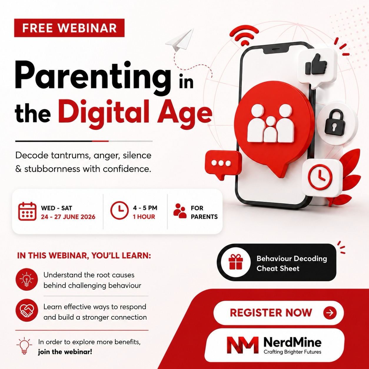 NerdMine Education Facebook ad: Parenting in the Digital Age