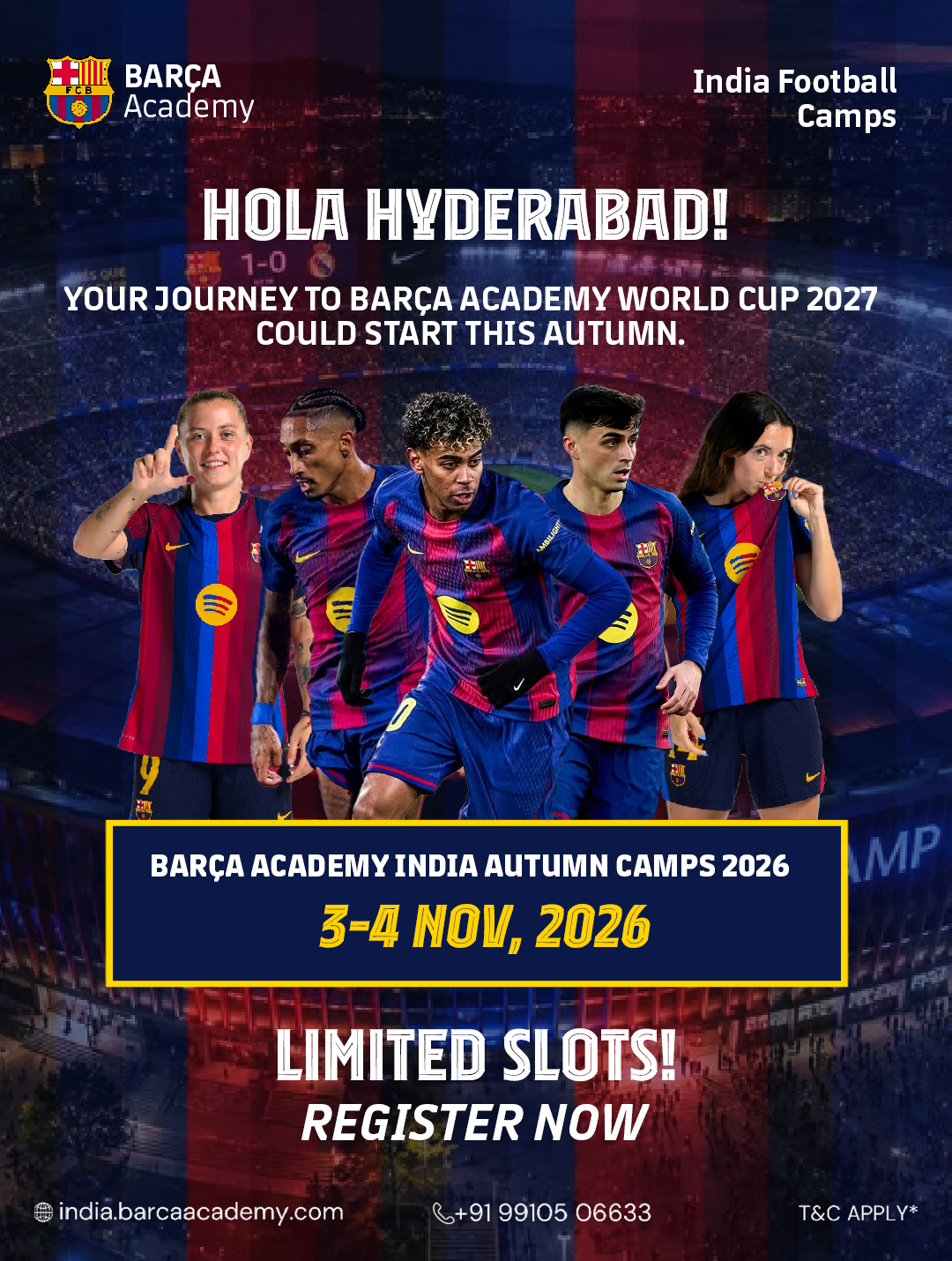 Barça Academy India Facebook ad: Train the Barça Way!