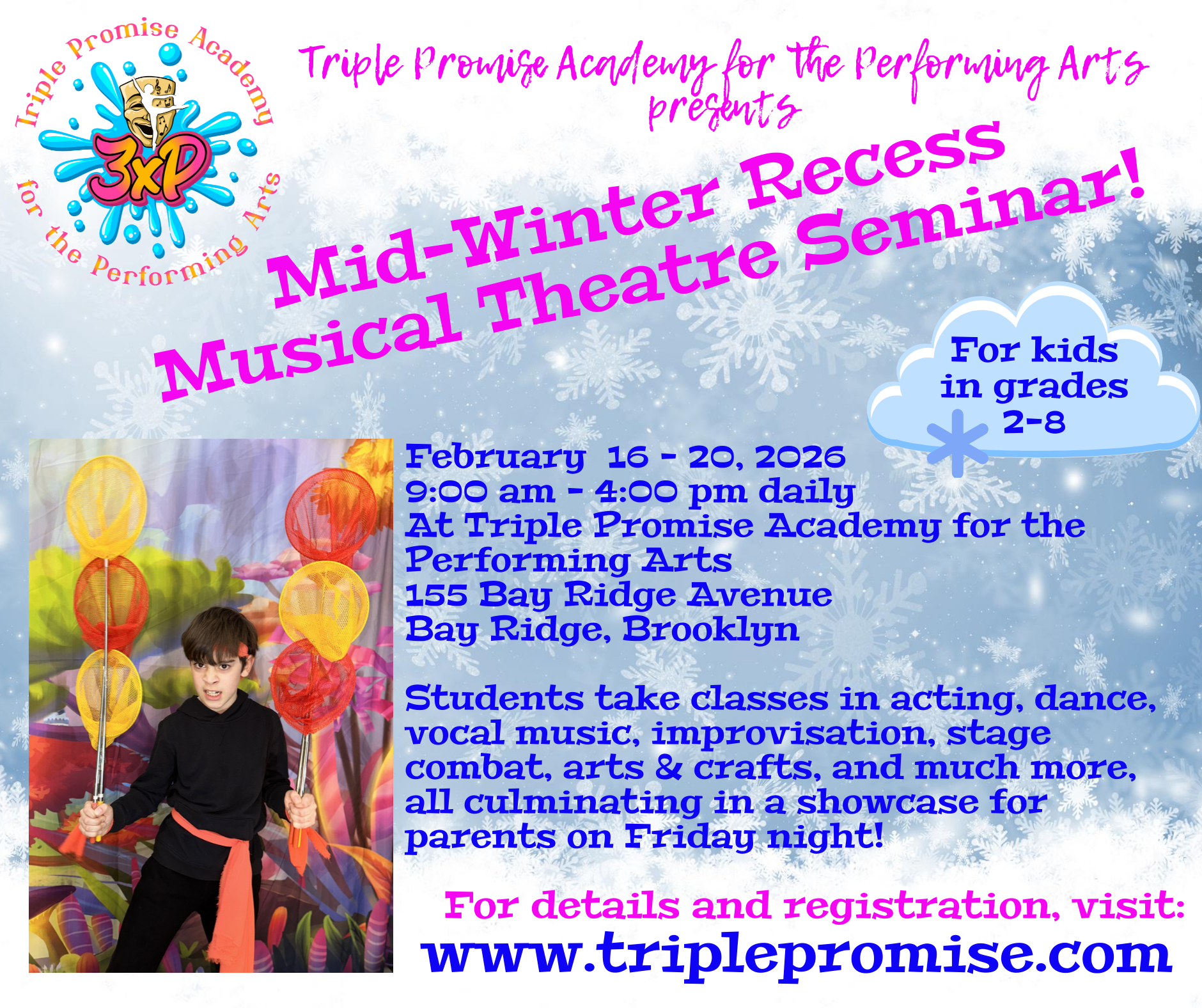 Triple Promise Academy for the Performing Arts Facebook ad: Looking for something fun and creative for your…