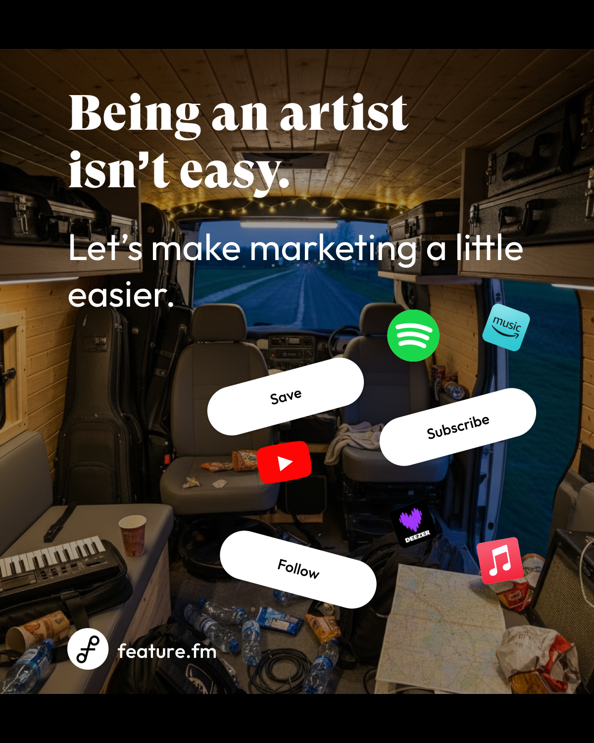 Feature.fm Facebook ad