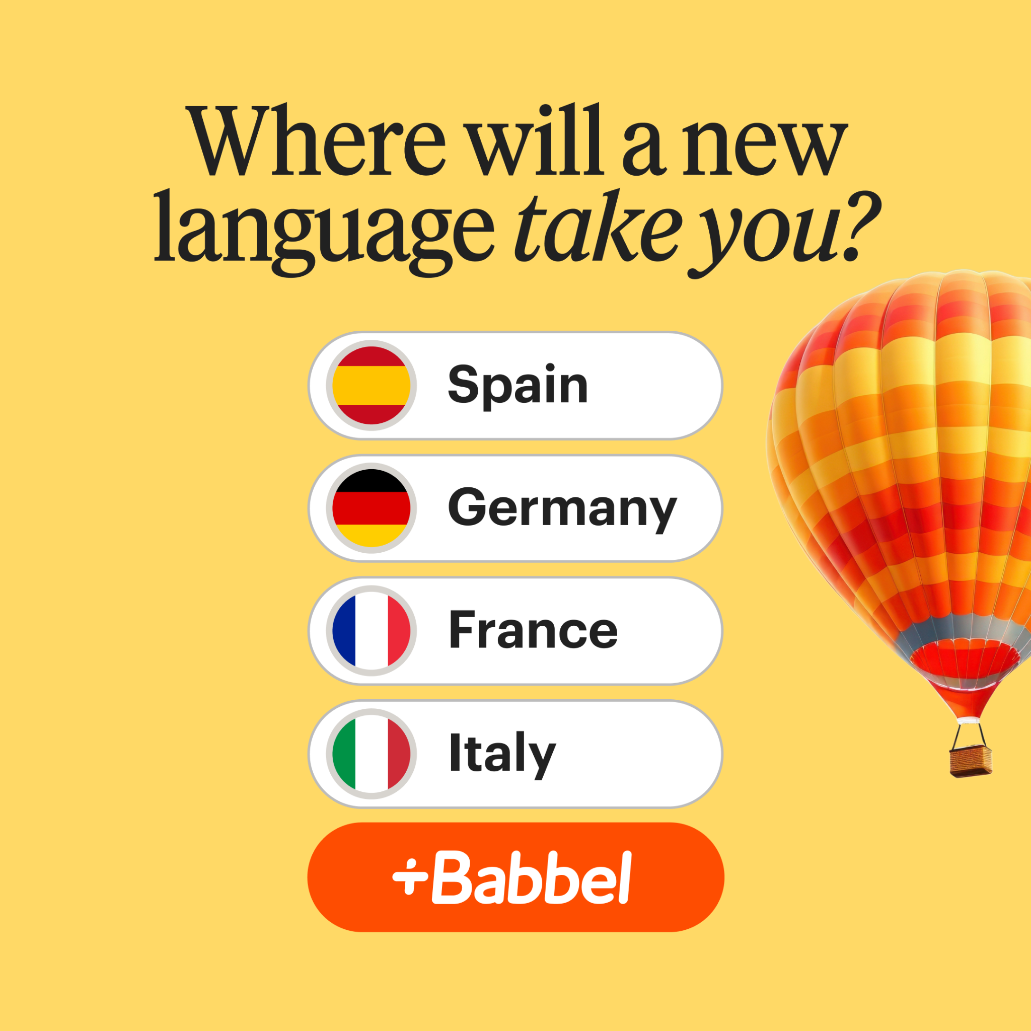 Babbel Facebook ad