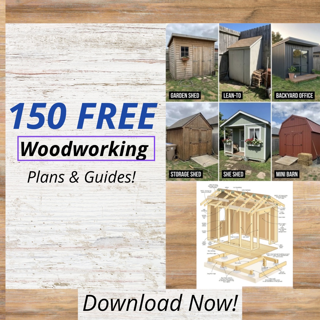 Woodworking Mastery Facebook ad: 150 Free Woodworking Plans!