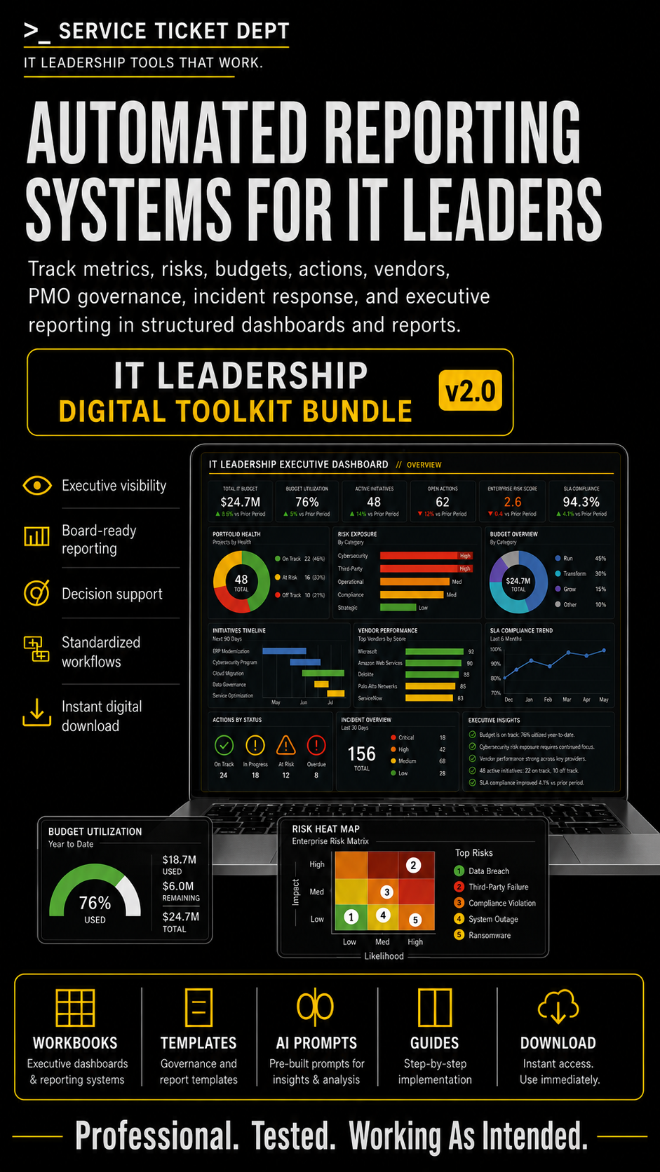 Service Ticket Dept Facebook ad: Six Systems. One IT Leadership Toolkit.