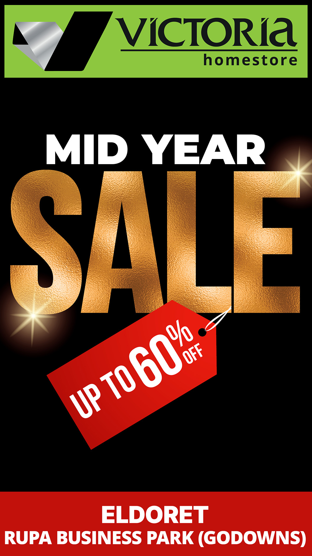 Victoria Homestore Kenya Facebook ad: Mid-Year Sale: Eldoret Store