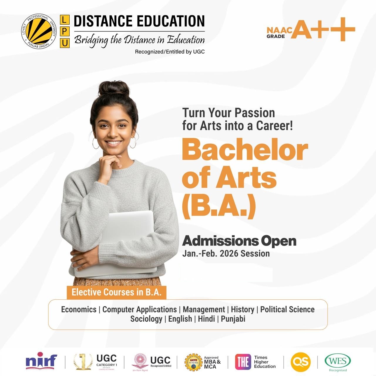 Distance & Online Education - Punjab Facebook ad: Admission Open for ew Session