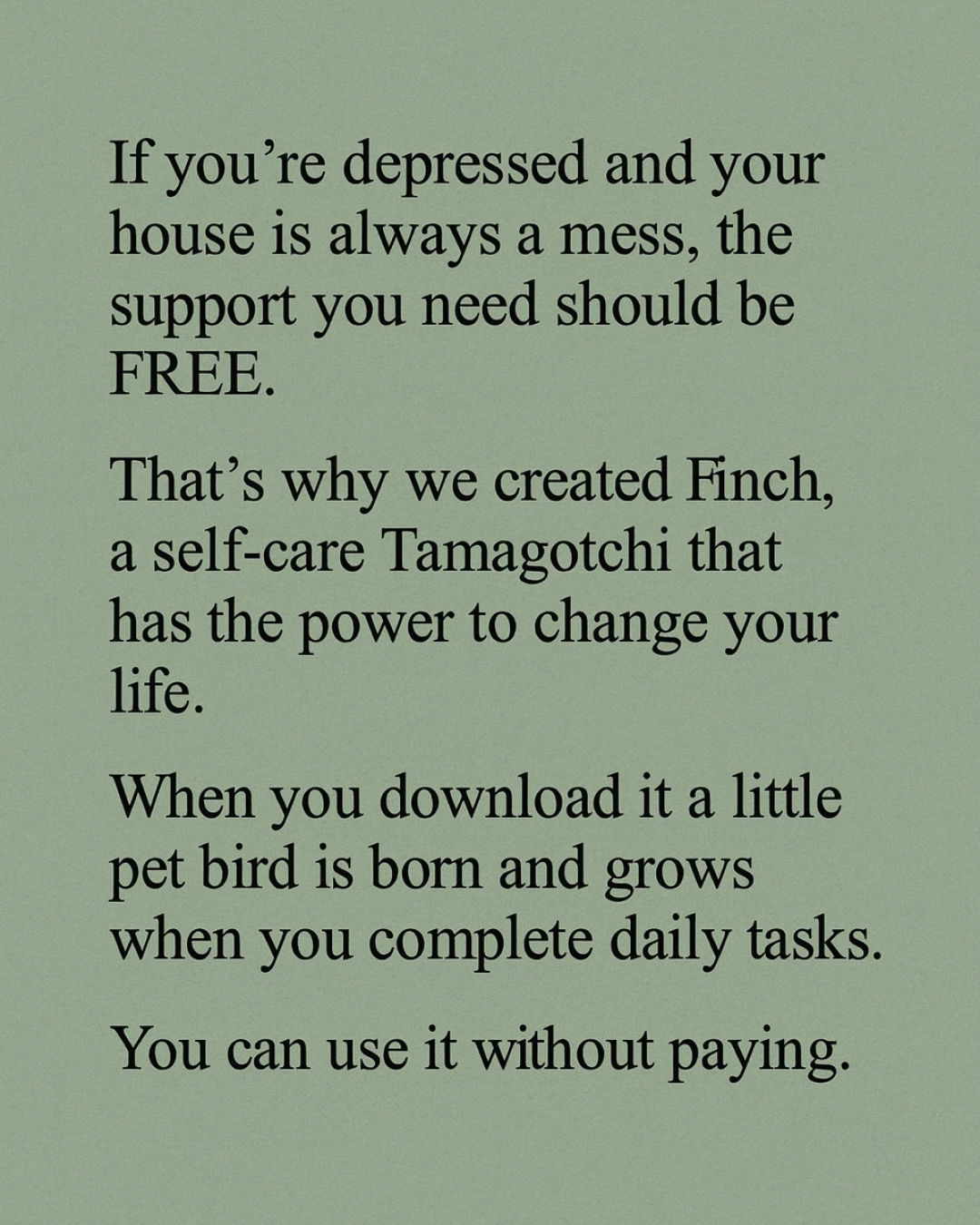 Finch Facebook ad