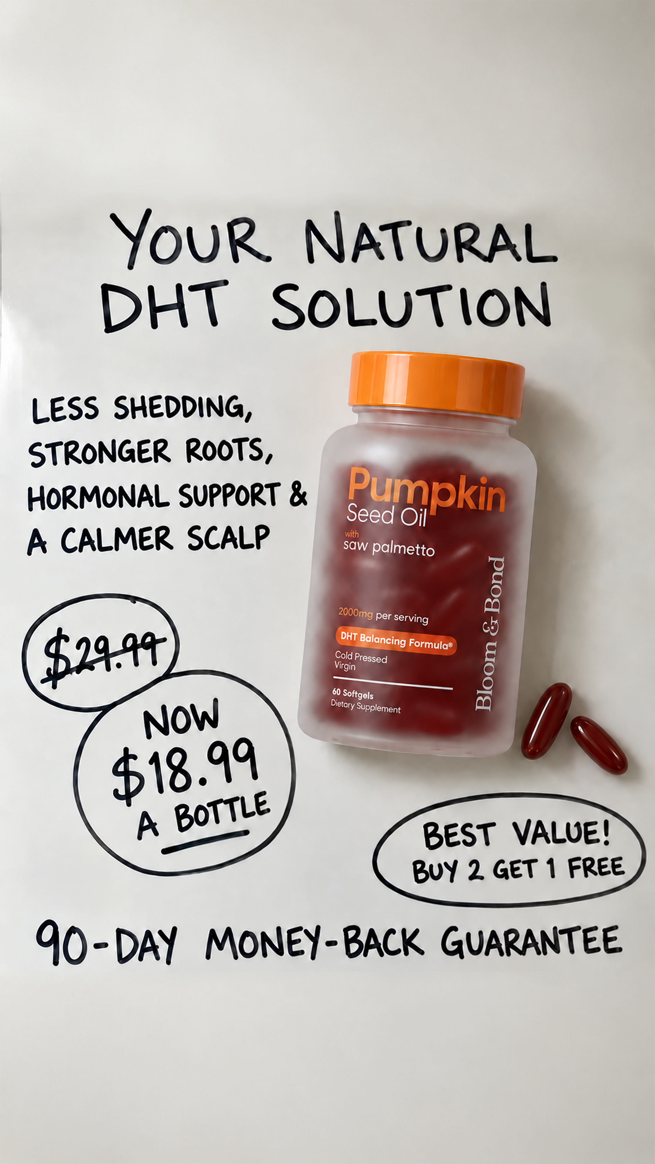 Bloom & Bond Facebook ad: Help Hair Loss Naturally
