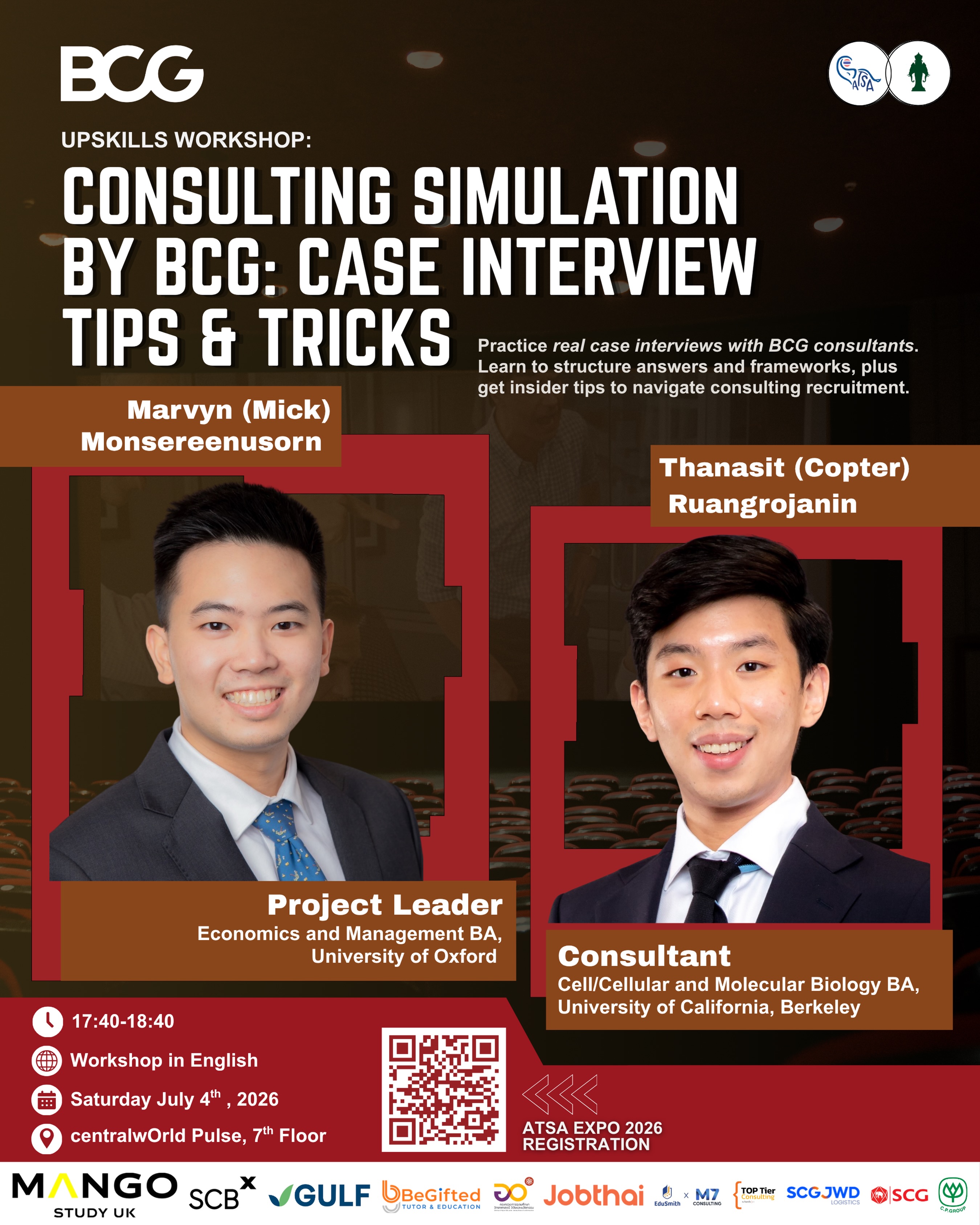 Association of Thai Students in the United States of America Facebook ad: Workshops, ATSA Expo 2026 presented by Mango Study UK