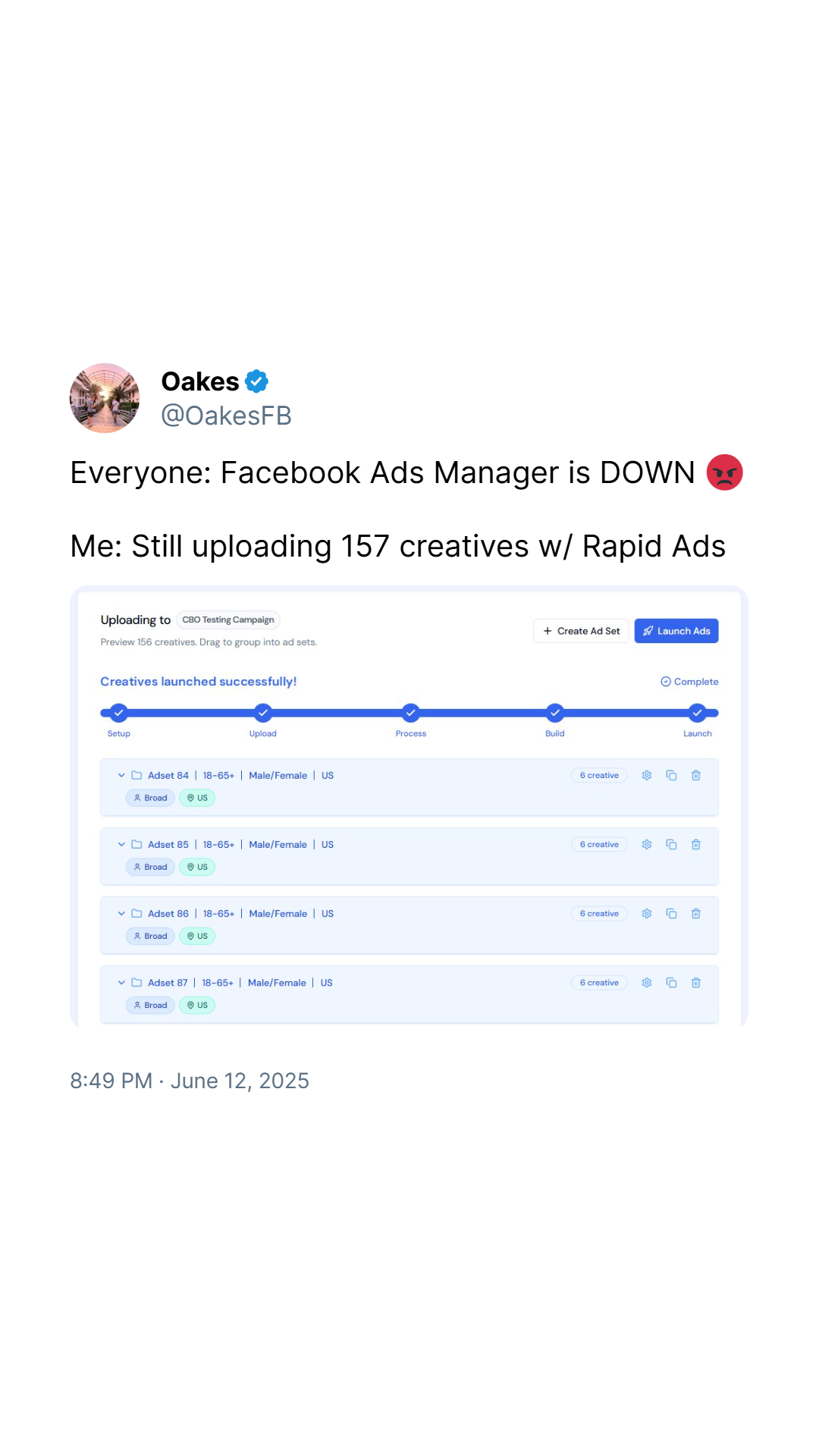 Rapid Ads Facebook ad