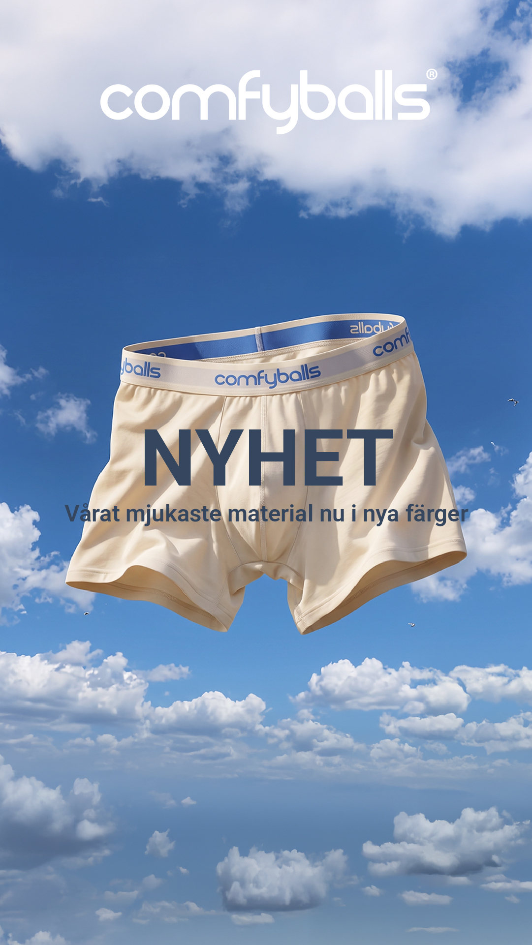 Comfyballs Facebook ad: Hitta din nya favorit!