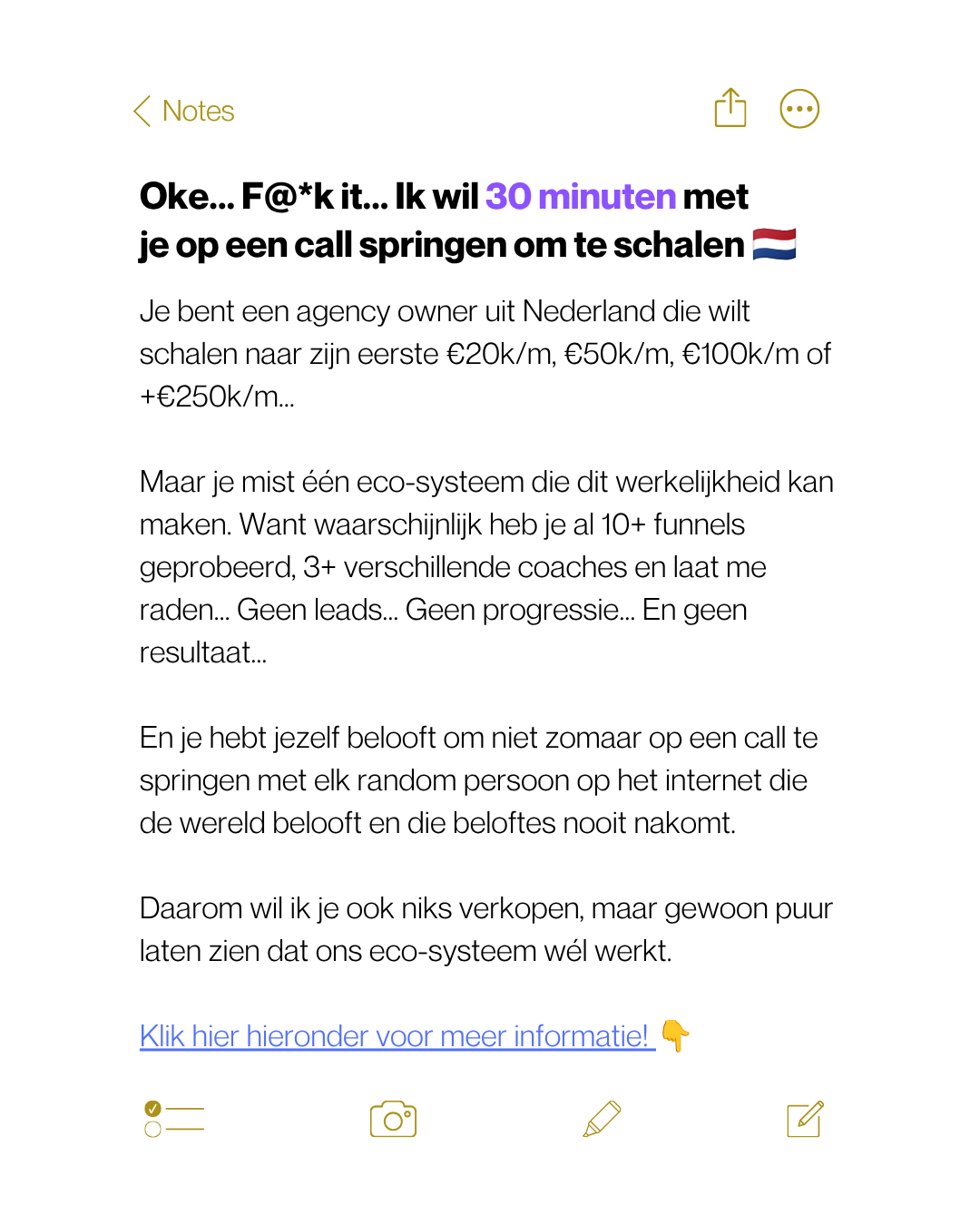 Niels De Wildt Facebook ad: Oke. Het zal maar moeten.