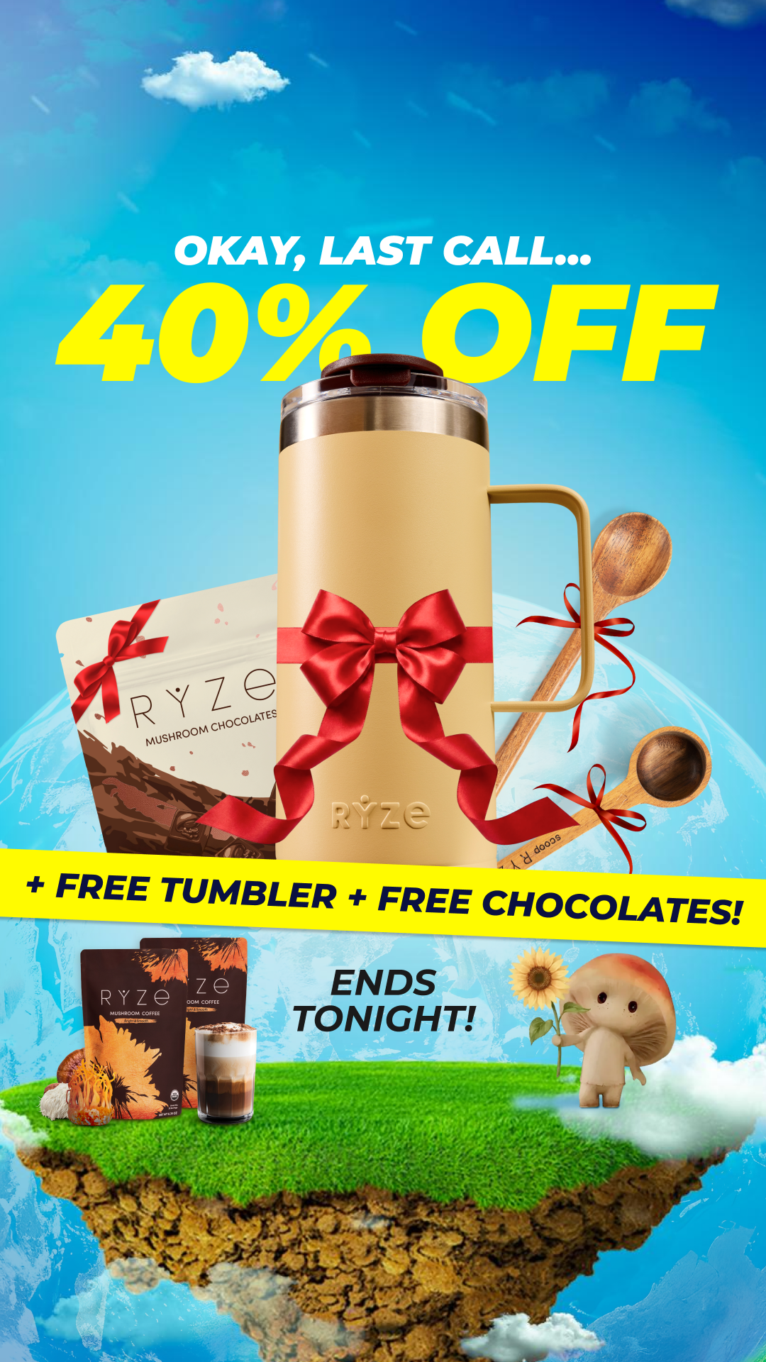 RYZE Superfoods Facebook ad