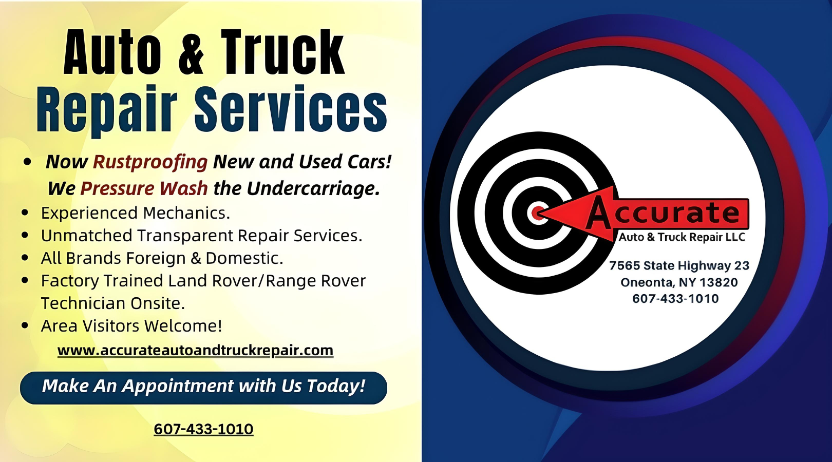 Accurate Auto and Truck Repair LLC Facebook ad: Vehicle Rustproofing