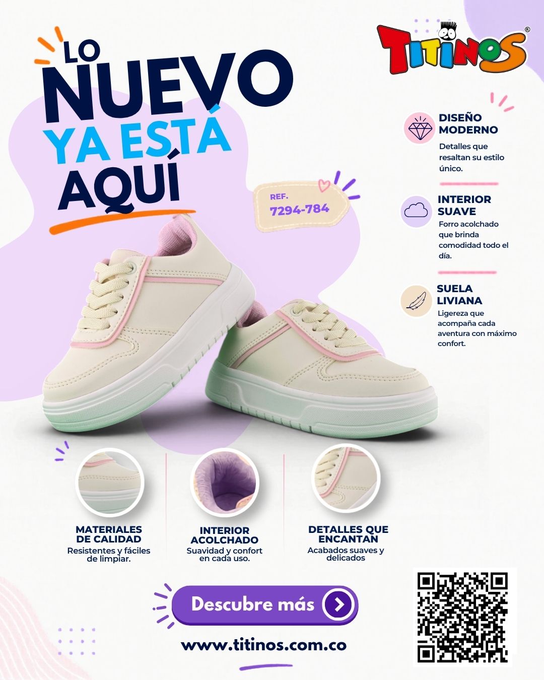 Titinos Facebook ad: Lo Nuevo ya está Aquí en Titinos Calzado…