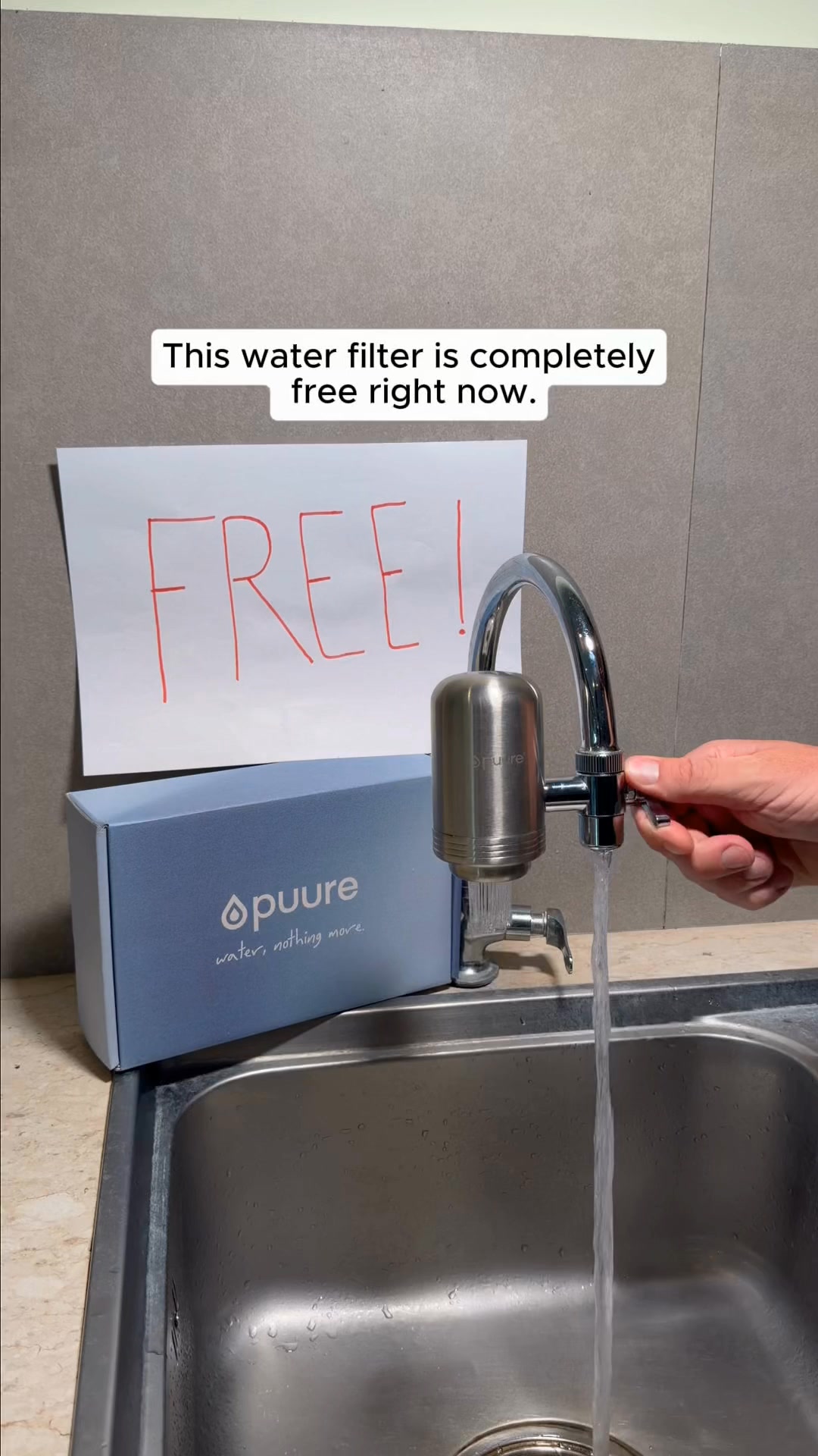Puure Facebook ad: Transform your tap water instantly