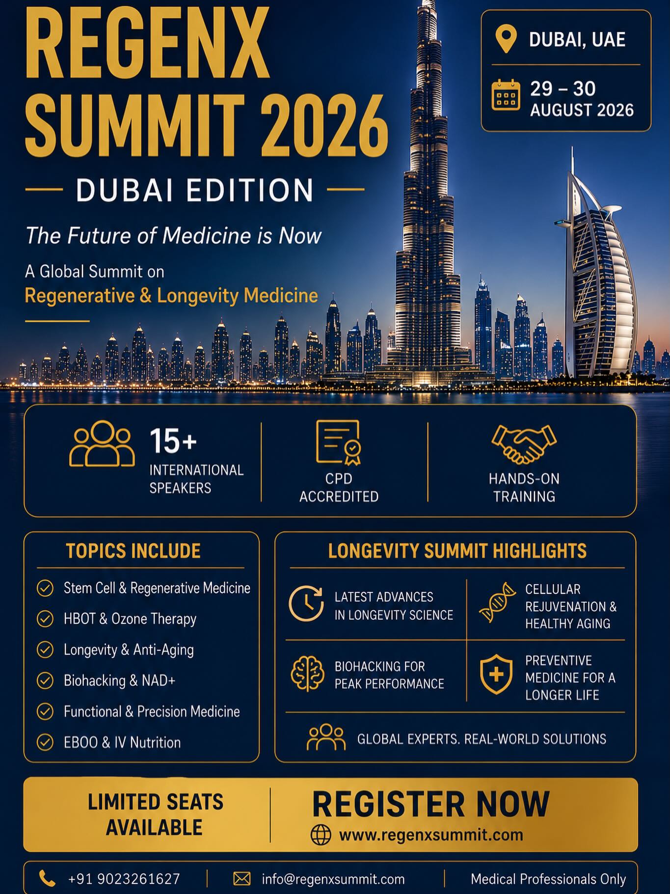 RegenX Summit 2026 Facebook ad: REGENX SUMMIT 2026, DUBAI EDITION