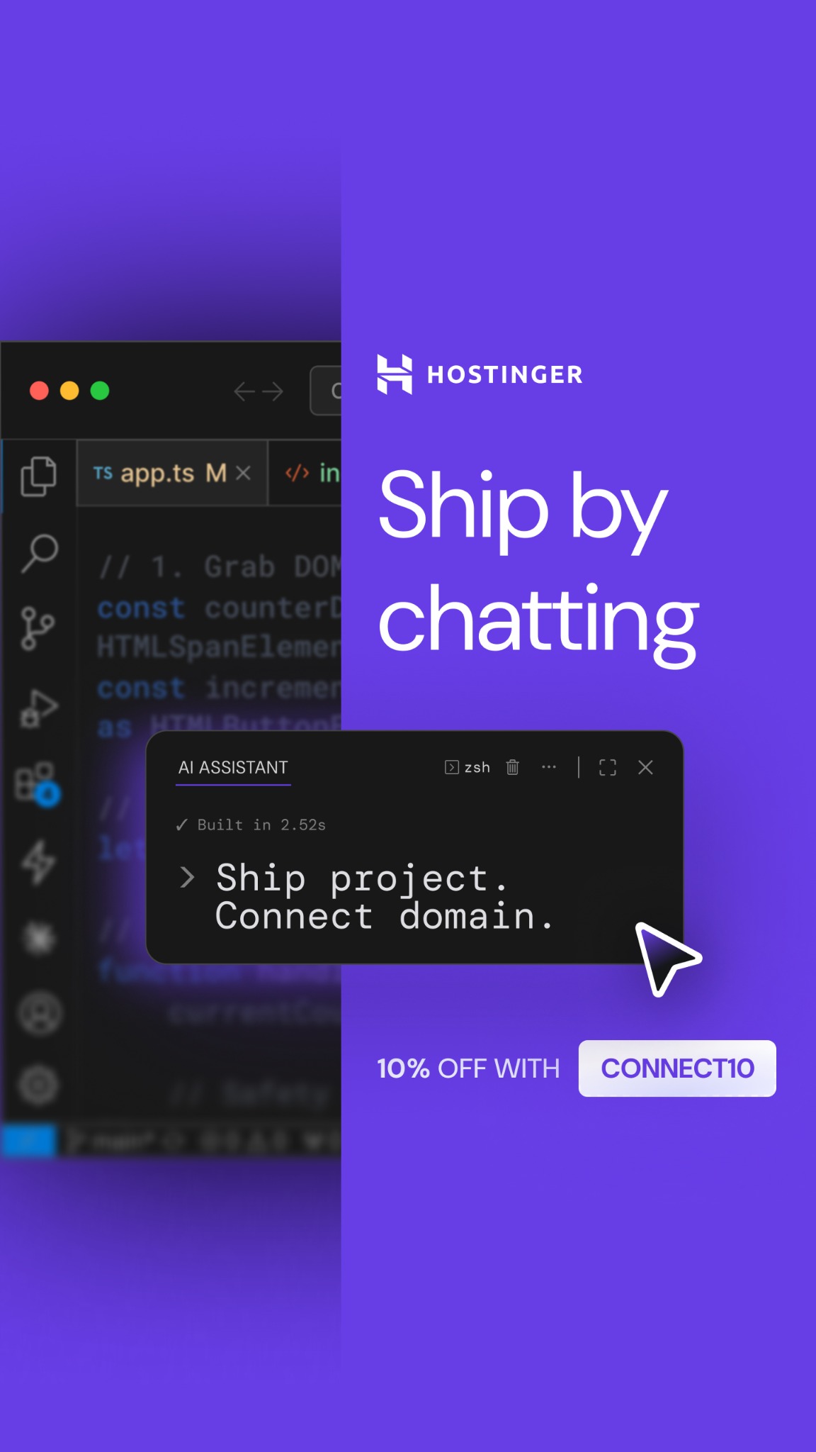Hostinger Facebook ad from Jul 26, 2026