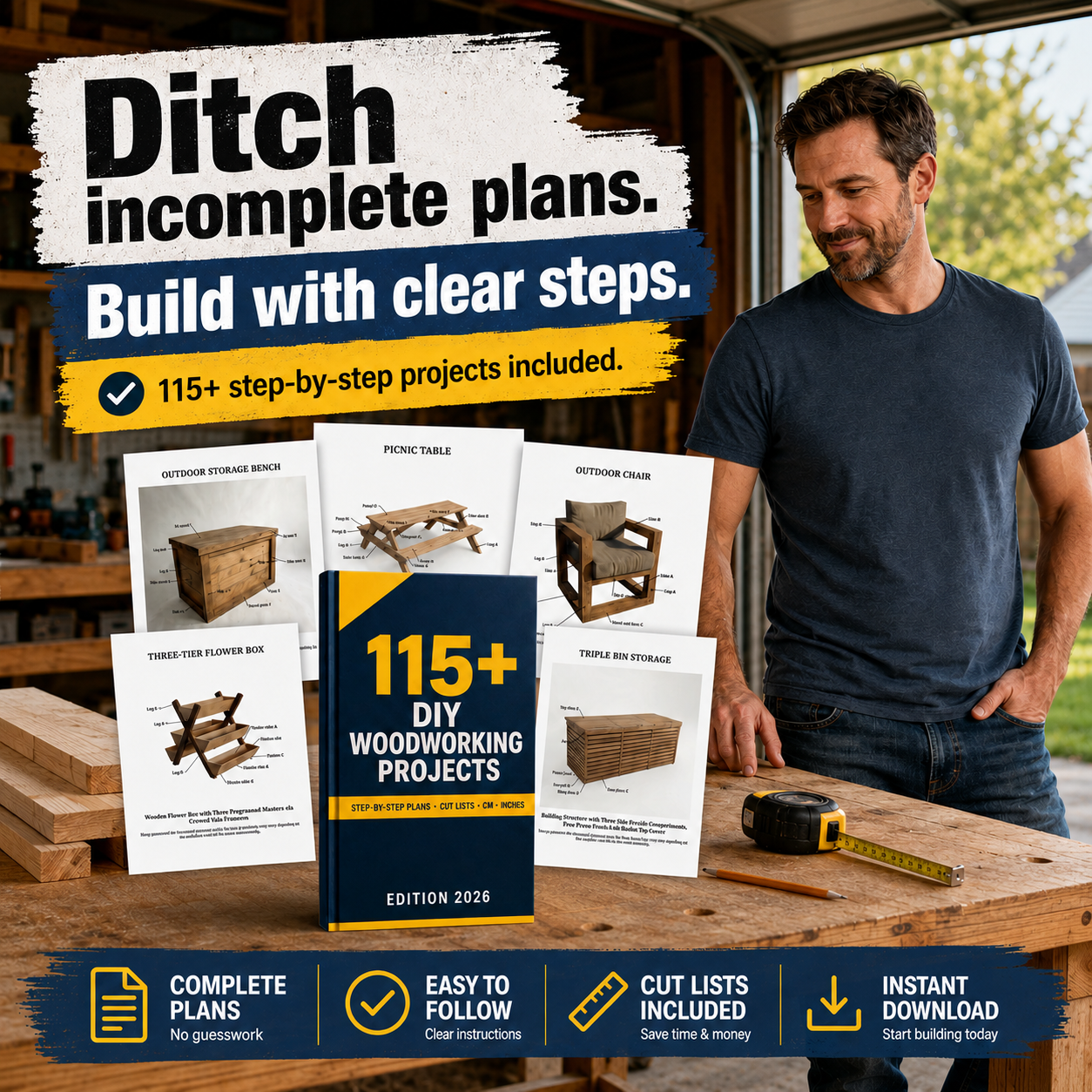 Build with wood plans Facebook ad from May 27, 2026