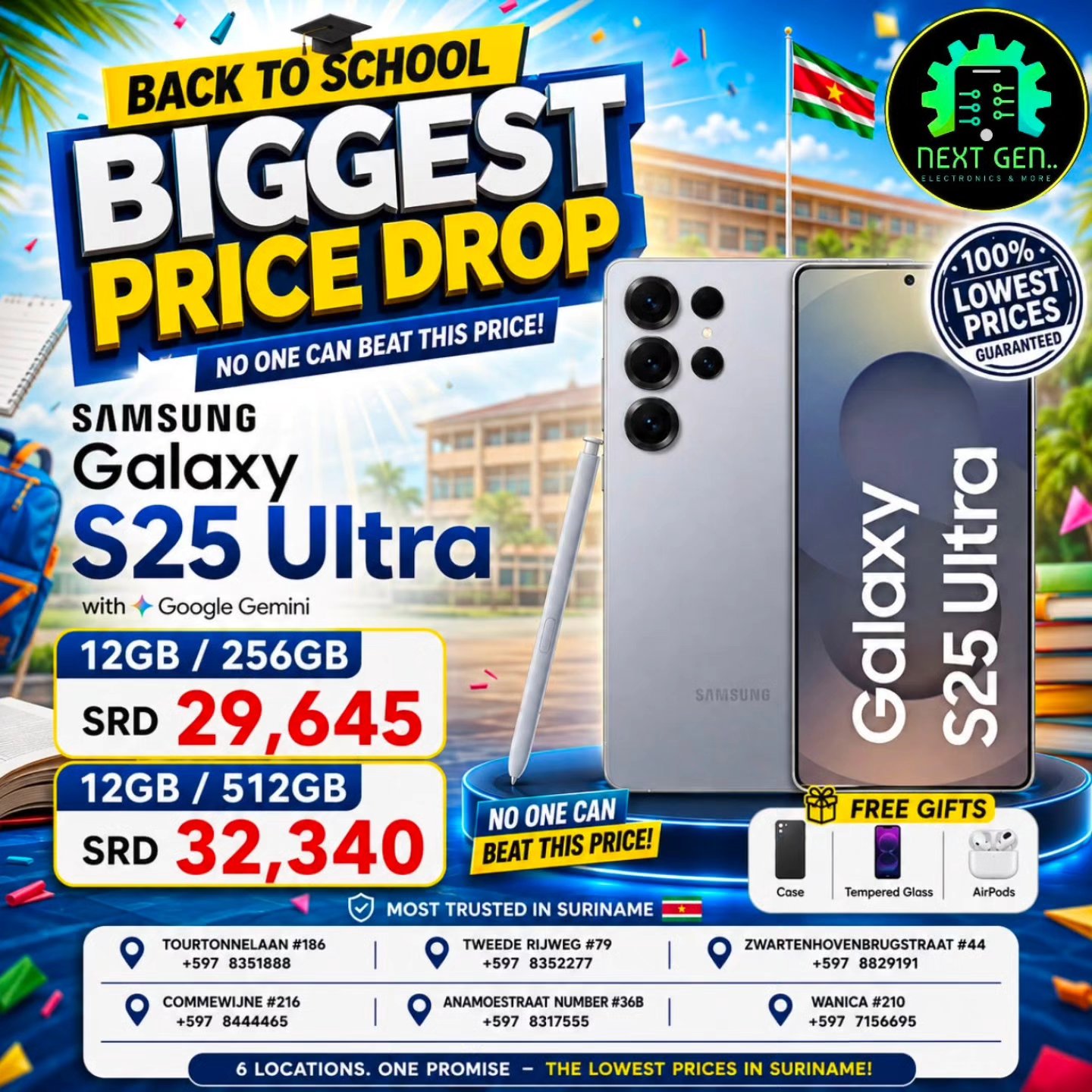 Next Gen Electronics N.V Facebook ad: BACK TO SCHOOL BIGGEST PRICE DROP!
