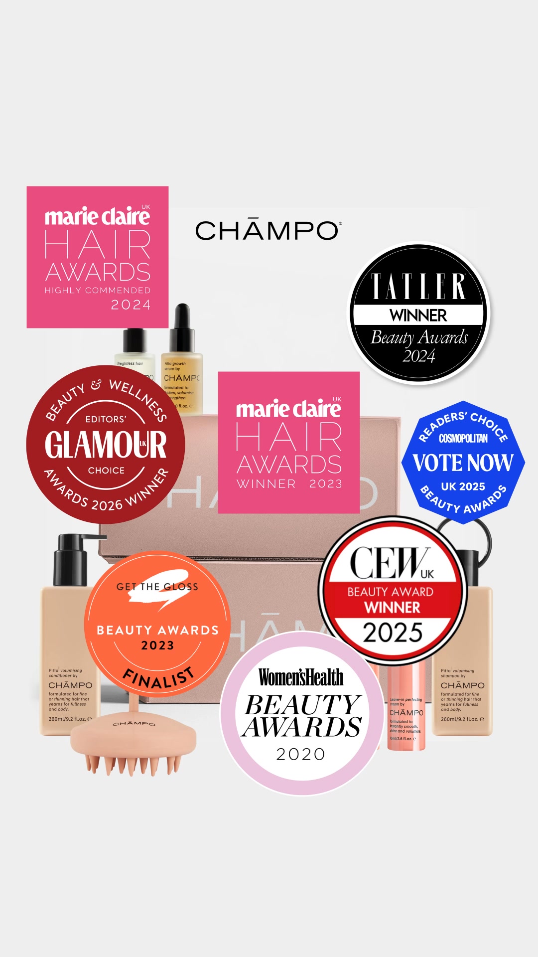 Chāmpo Haircare Facebook ad from Aug 25, 2026