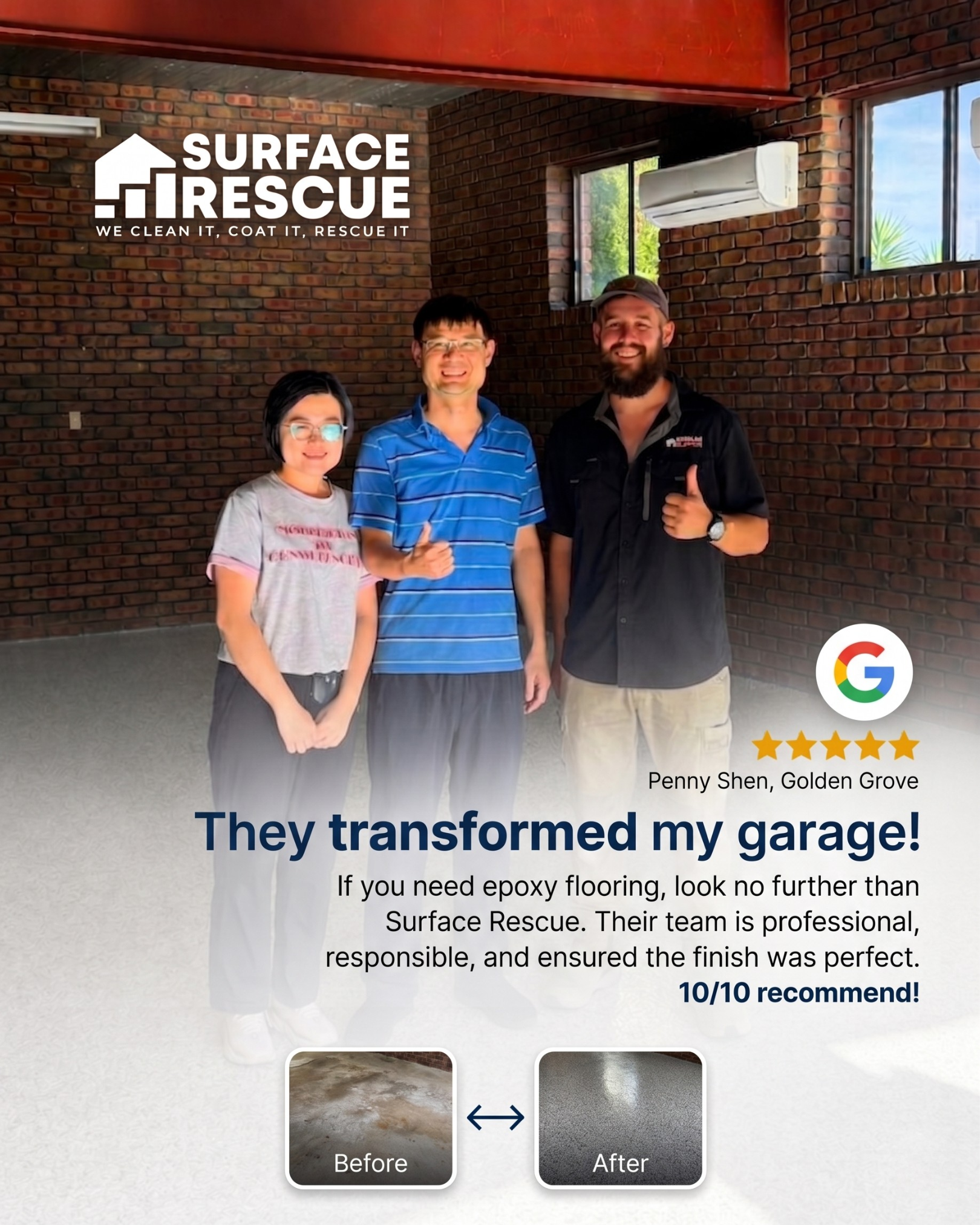 Surface Rescue Facebook ad: Had Enough of Your Garage Floor Yet?