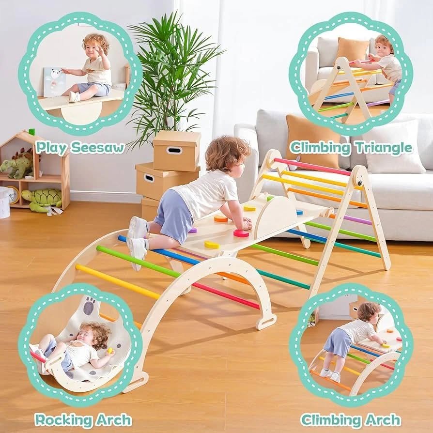 Changzhi Zhang Facebook ad: 5 in 1 Pikler Triangle Set, Foldable Large Size Baby…