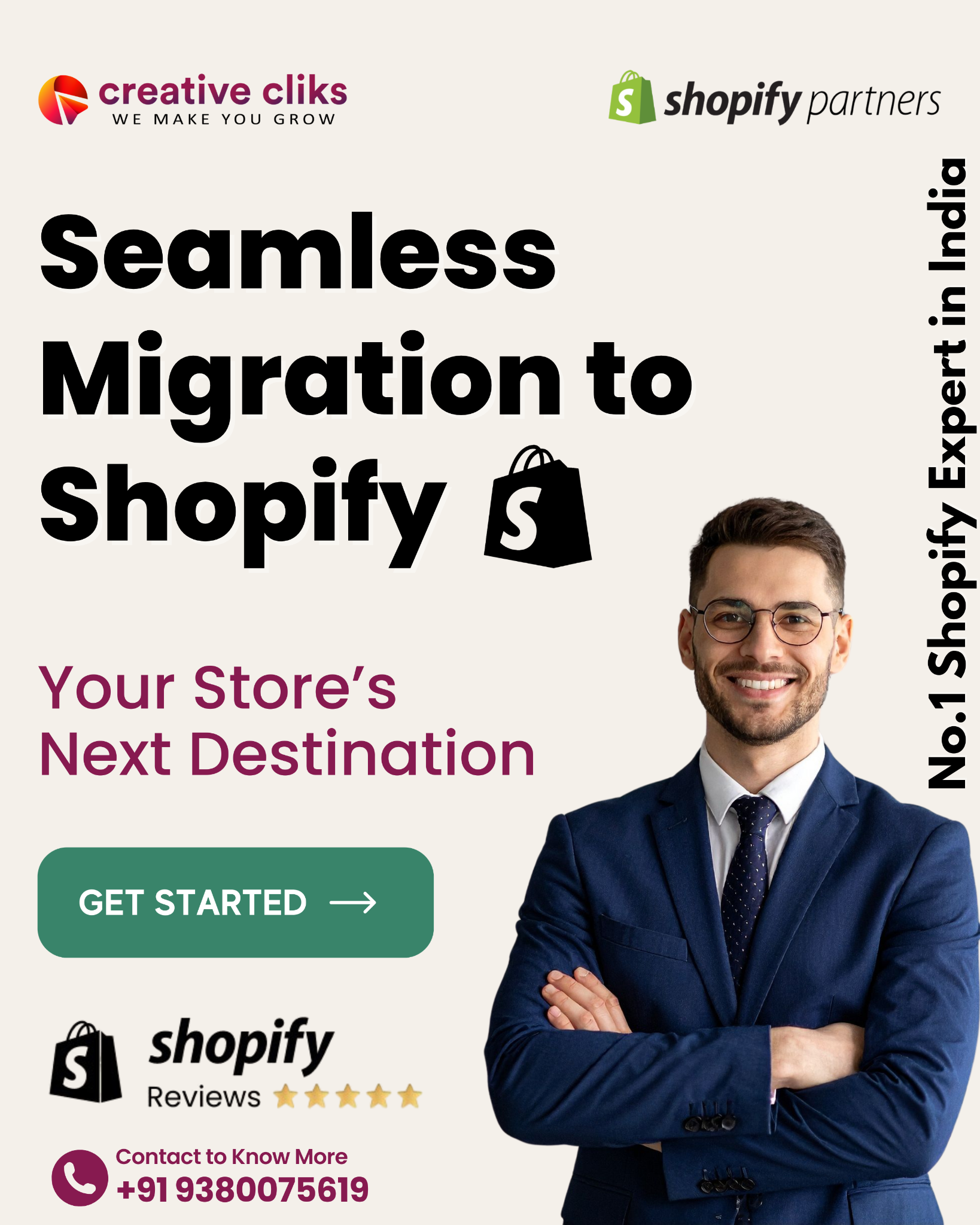 Creative Cliks Facebook ad: Zero-Downtime Shopify Migration Services