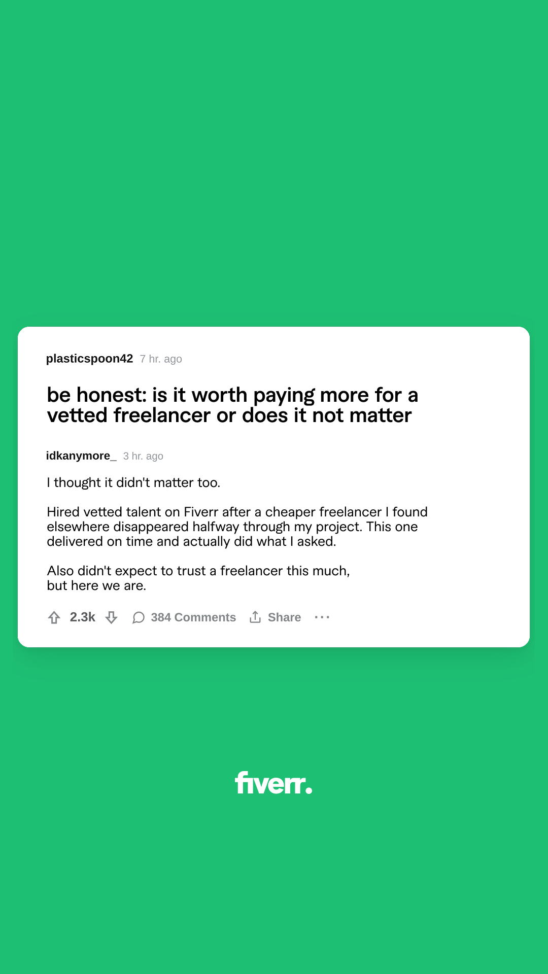 Fiverr Facebook ad